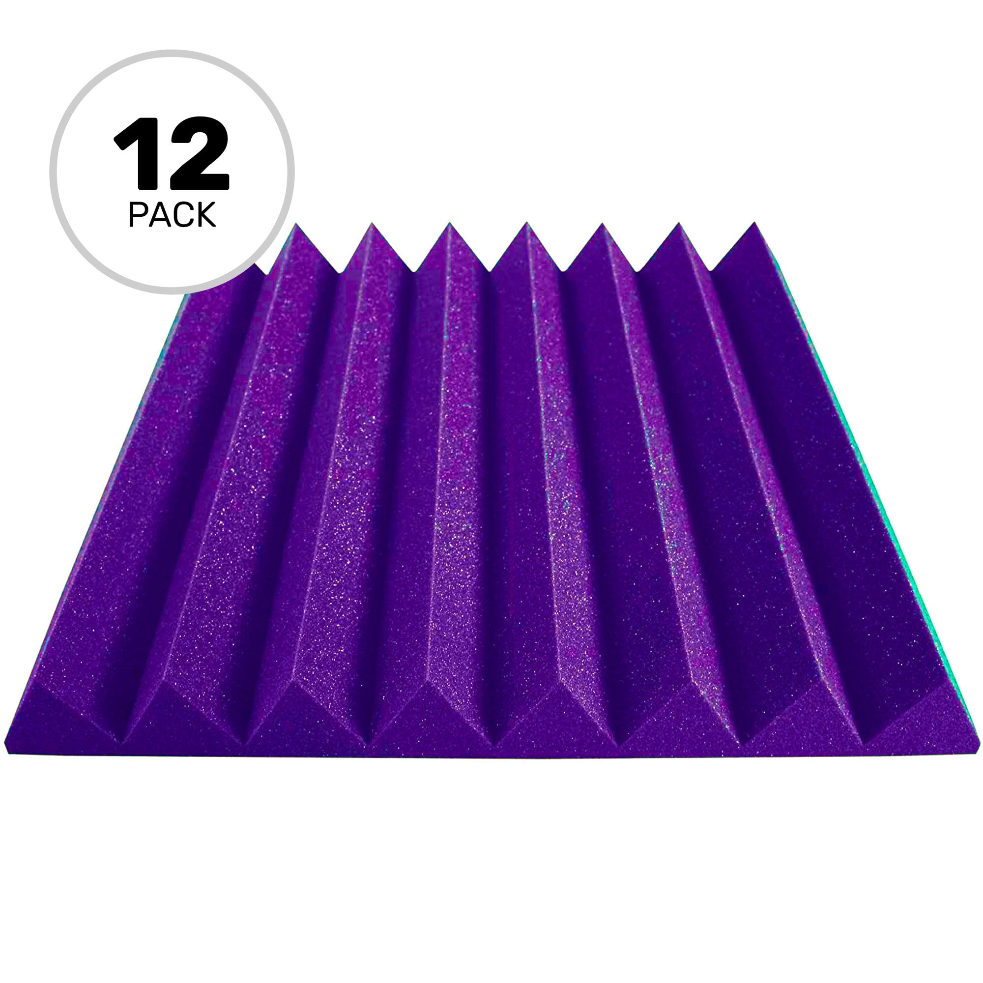 Performance Audio 24" x 24" x 3" Wedge Acoustic Foam Panel (Purple, 12 Pack)