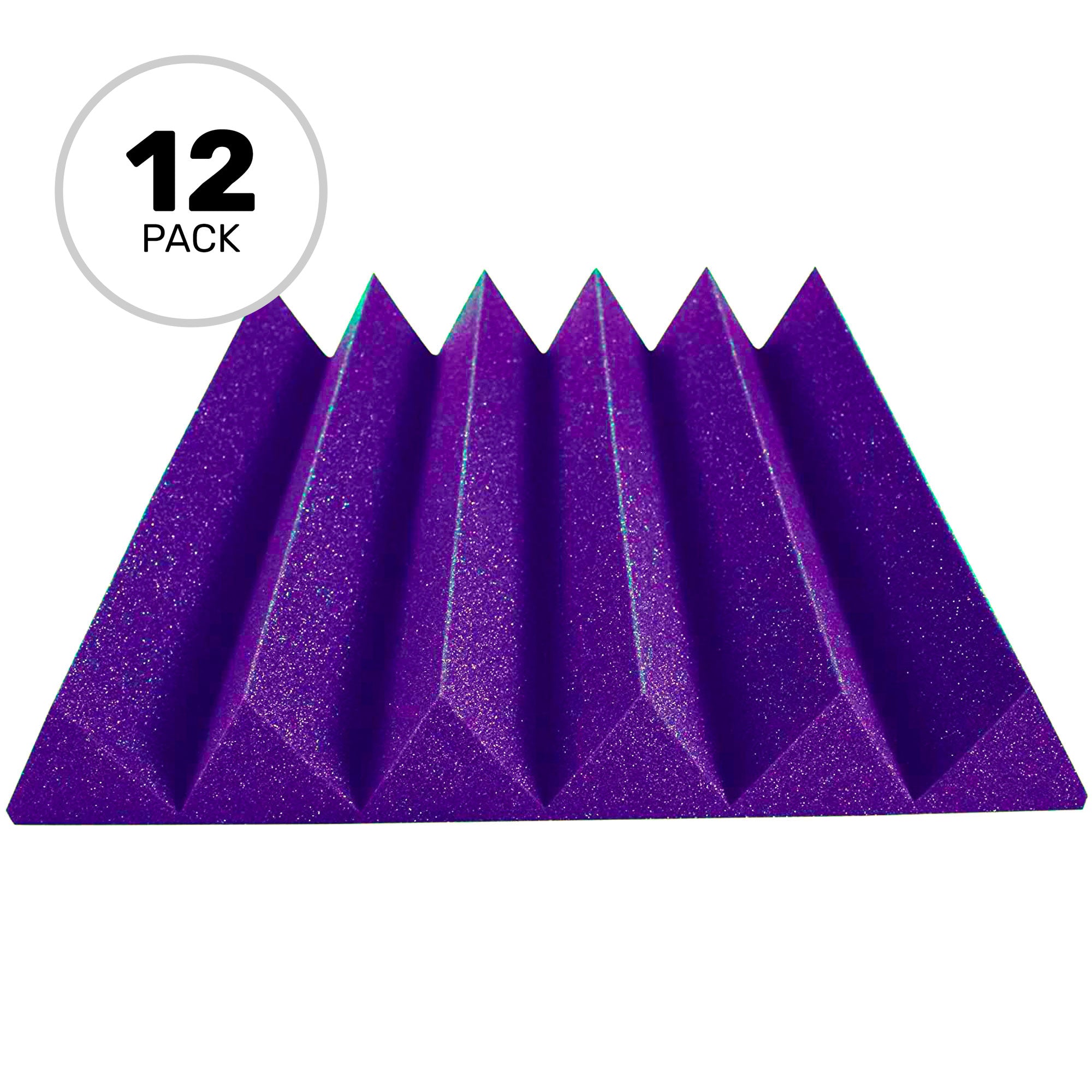Performance Audio 24" x 24" x 4" Wedge Acoustic Foam Panel (Purple, 12 Pack)