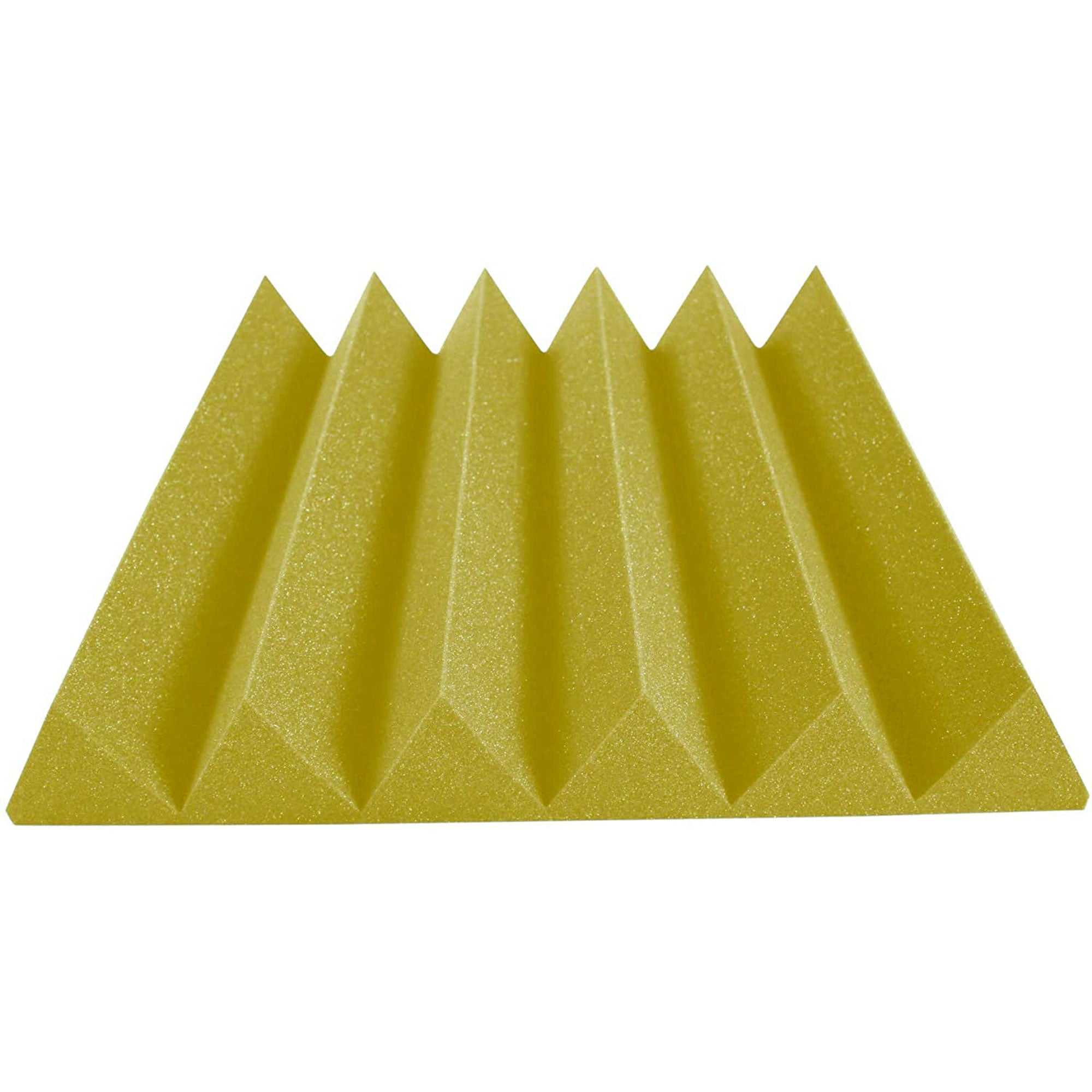 Performance Audio 24" x 24" x 4" Wedge Acoustic Foam Panel (Yellow, 12 Pack)