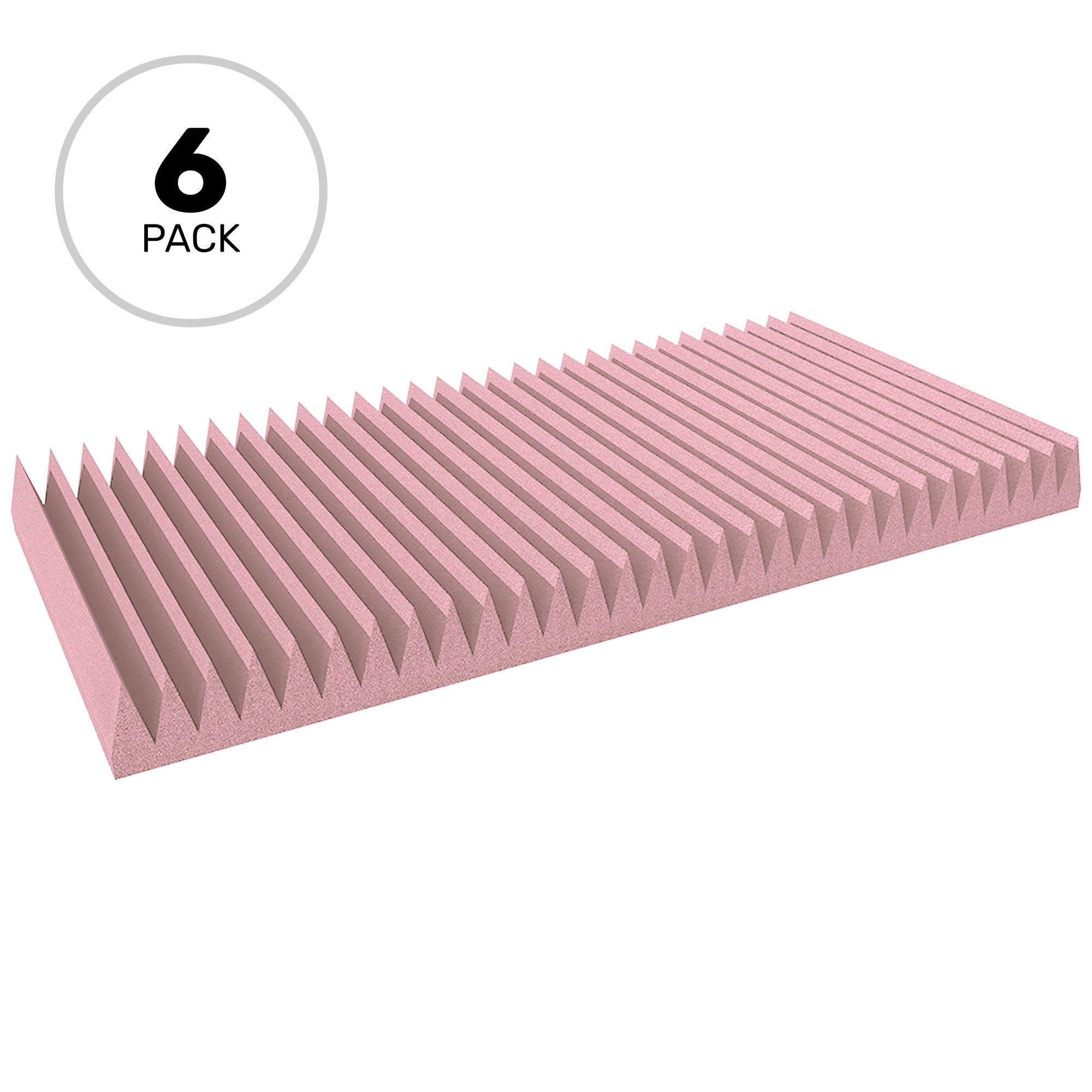 Performance Audio 24" x 48" x 4" Wedge Acoustic Foam Panel (Rosy Beige, 6 Pack)