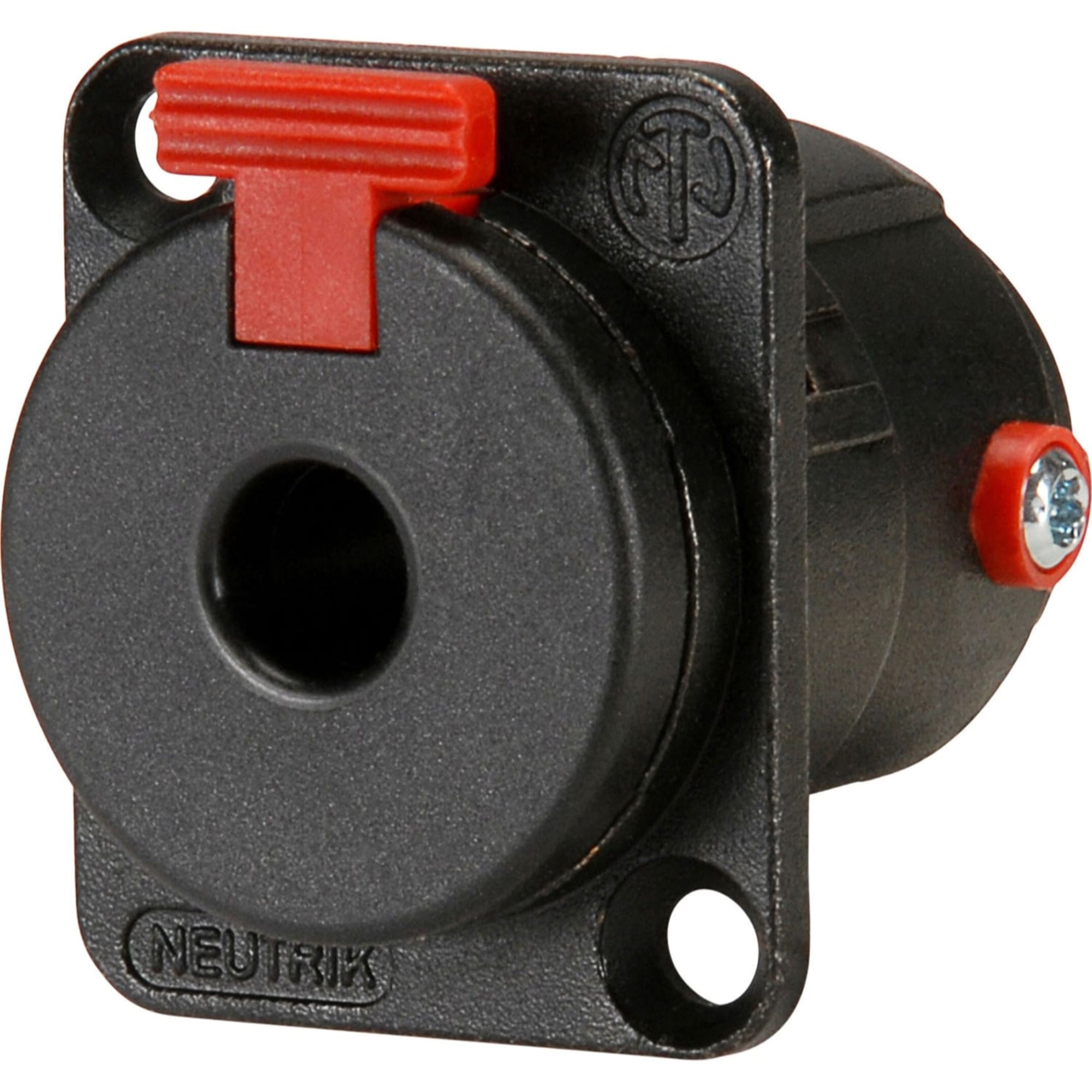 Neutrik NJ3FP6C-BAG Locking Female 1/4" TRS Stereo Chassis Panel Jack (Black/Silver, Box of 100)