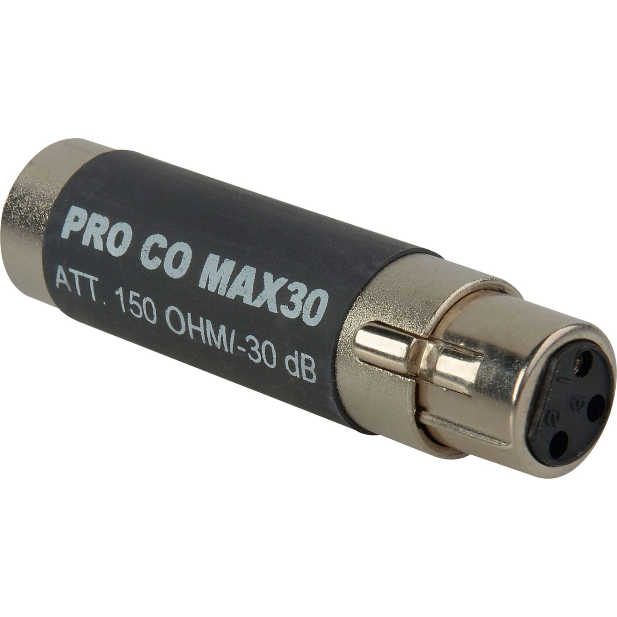 RapcoHorizon Pro Co MAX30 In-Line Pad with 30 dB of Mic Attenuation, XLR Male to Female