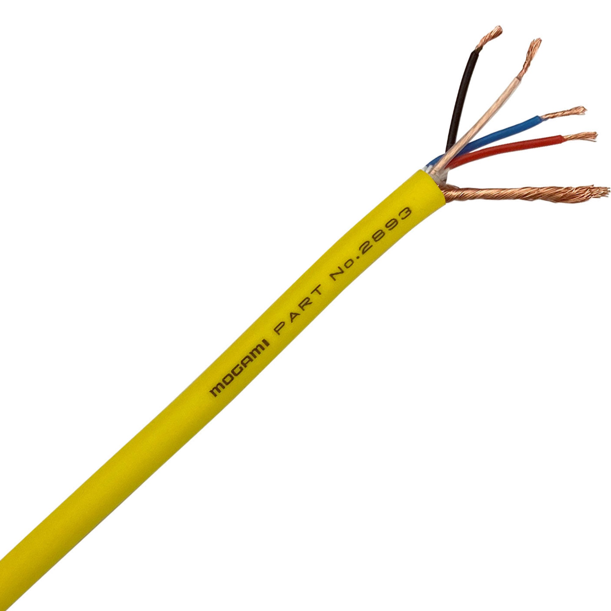 Mogami W2893 Miniature Neglex Quad Microphone Cable (Yellow, By the Foot)