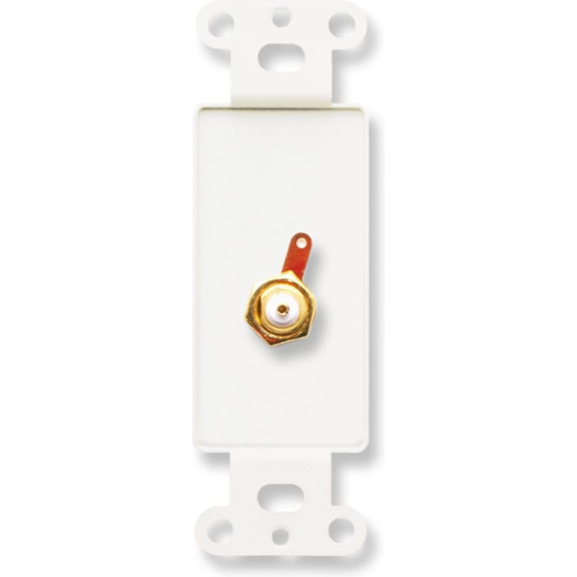 RDL D-BNC Female BNC Jack on Decora Plate (White)