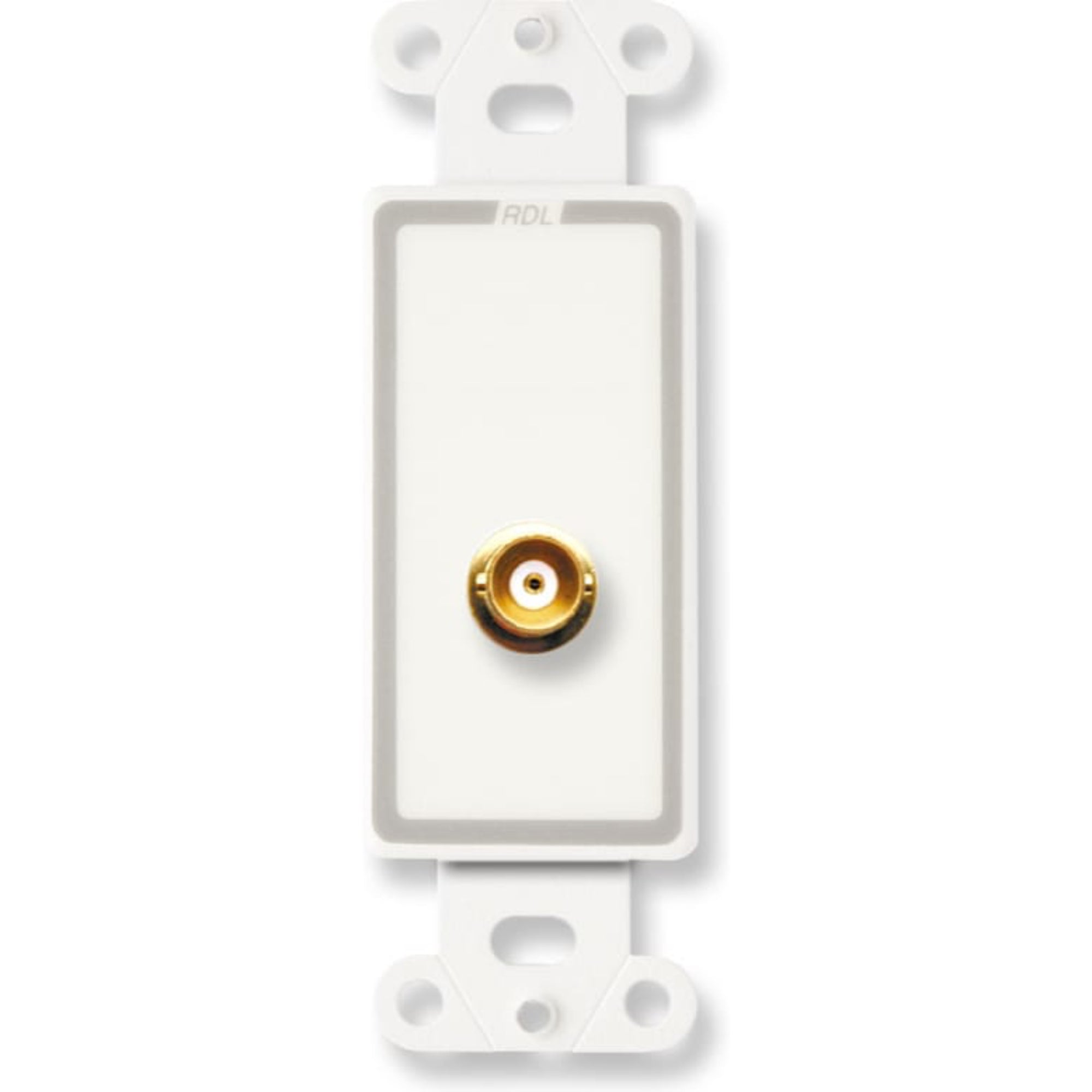 RDL D-BNC Female BNC Jack on Decora Plate (White)