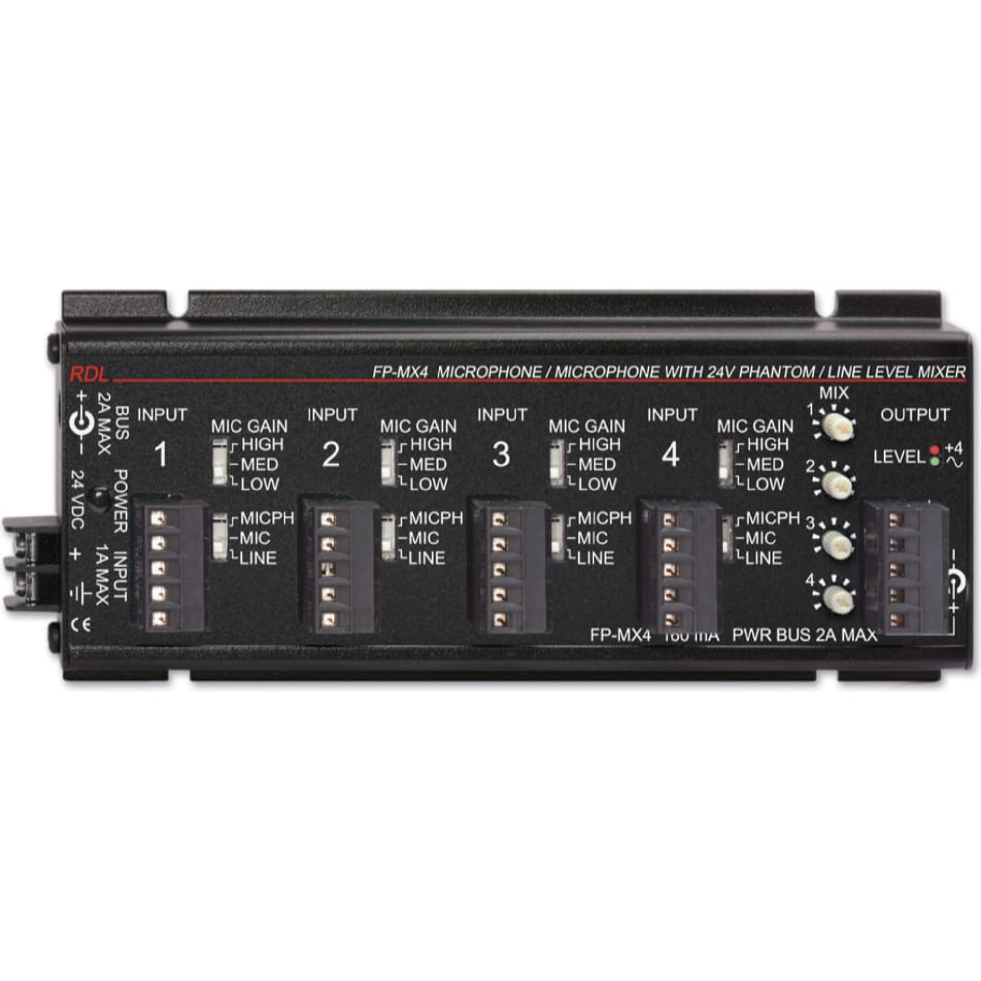 RDL FP-MX4 4-Channel Audio Mixer