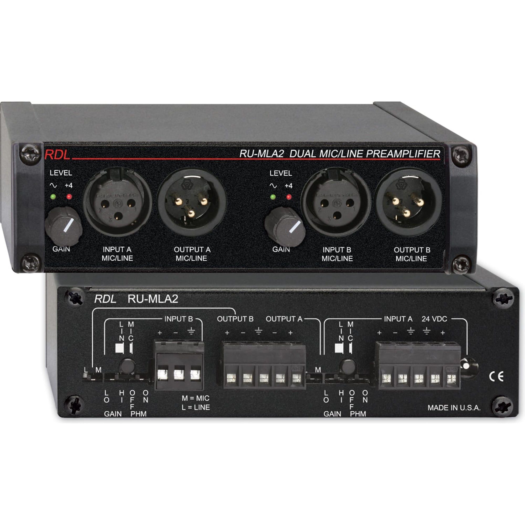 RDL RU-MLA2 Dual Microphone / Line Preamplifier