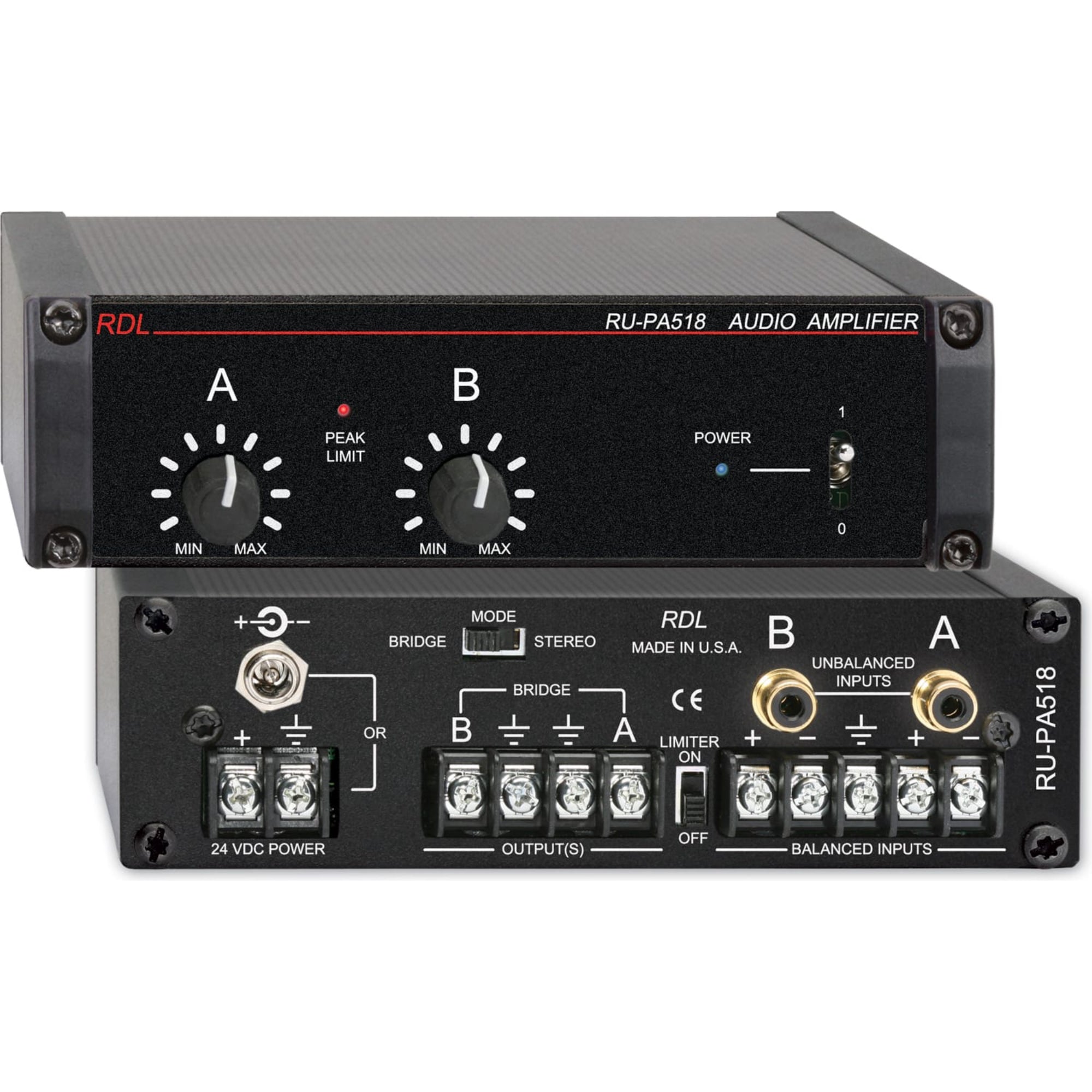 RDL RU-PA518 10 W Stereo / 18 W Mono Audio Amplifier