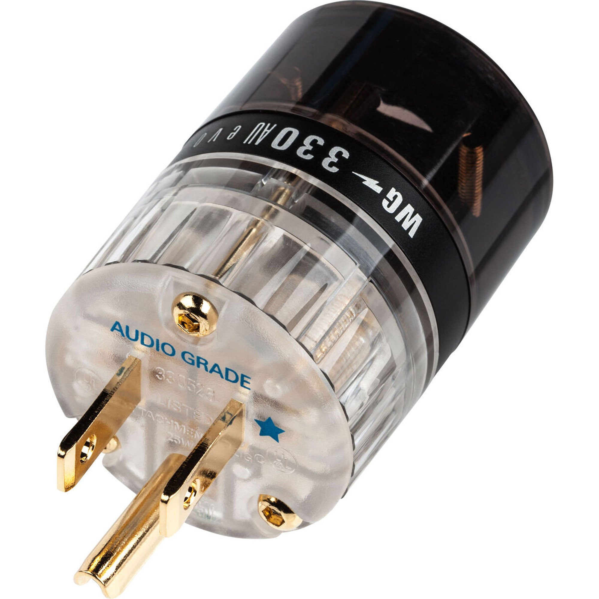 Wattgate 330 AU evo Gold Plated Audio Grade Edison AC Power Connector (Clear/Smoke)