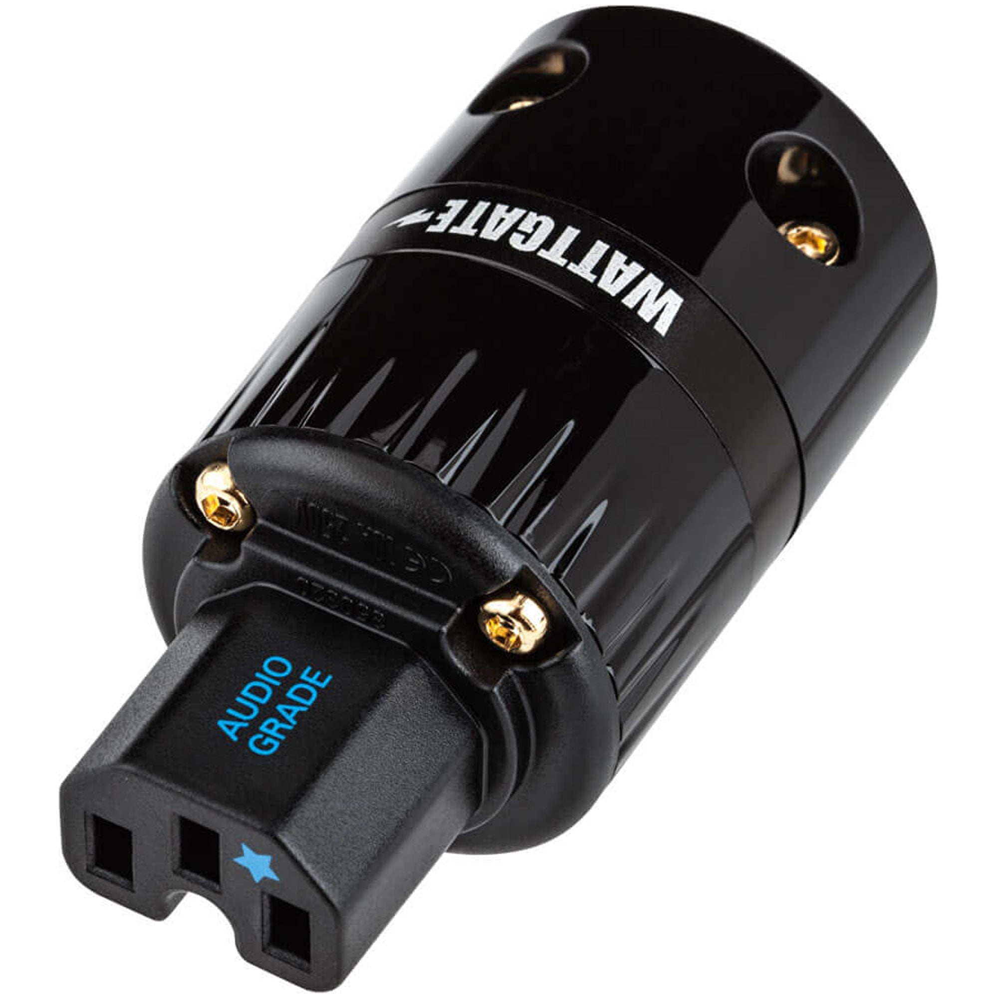 Wattgate 350 AU evo Gold Plated Audio Grade IEC AC Power Connector (Glossy Black)