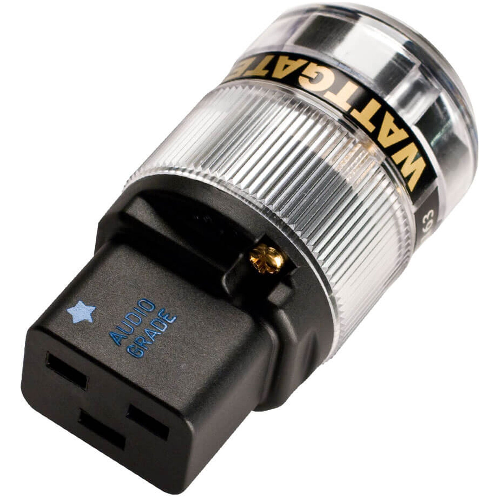 Wattgate 350i AU HC High Current Gold Plated Audio Grade IEC AC Power Connector (Clear)