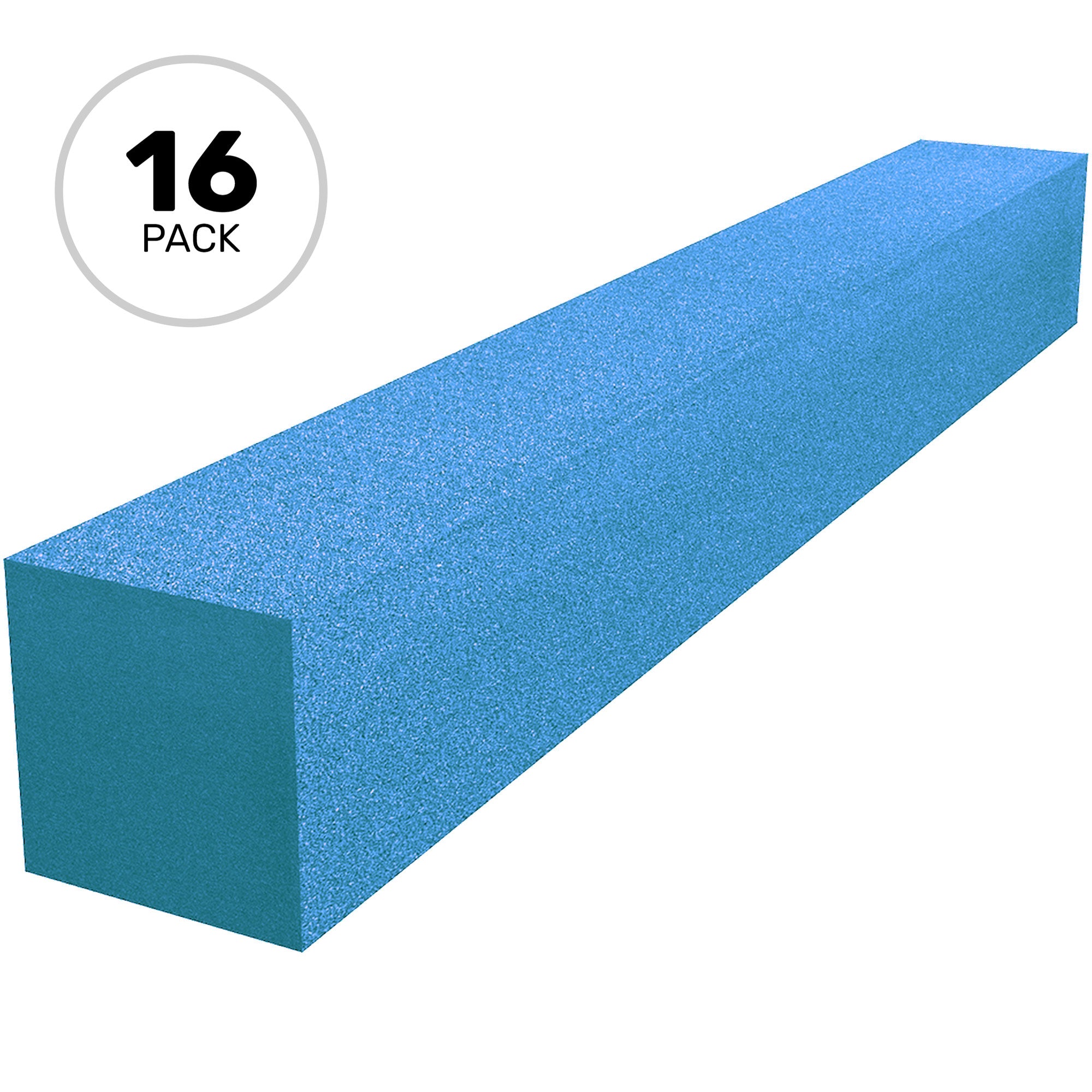 Performance Audio 3" x 3" x 24" Corner Fill Acoustic Foam Block (Blue, 16 Pack)