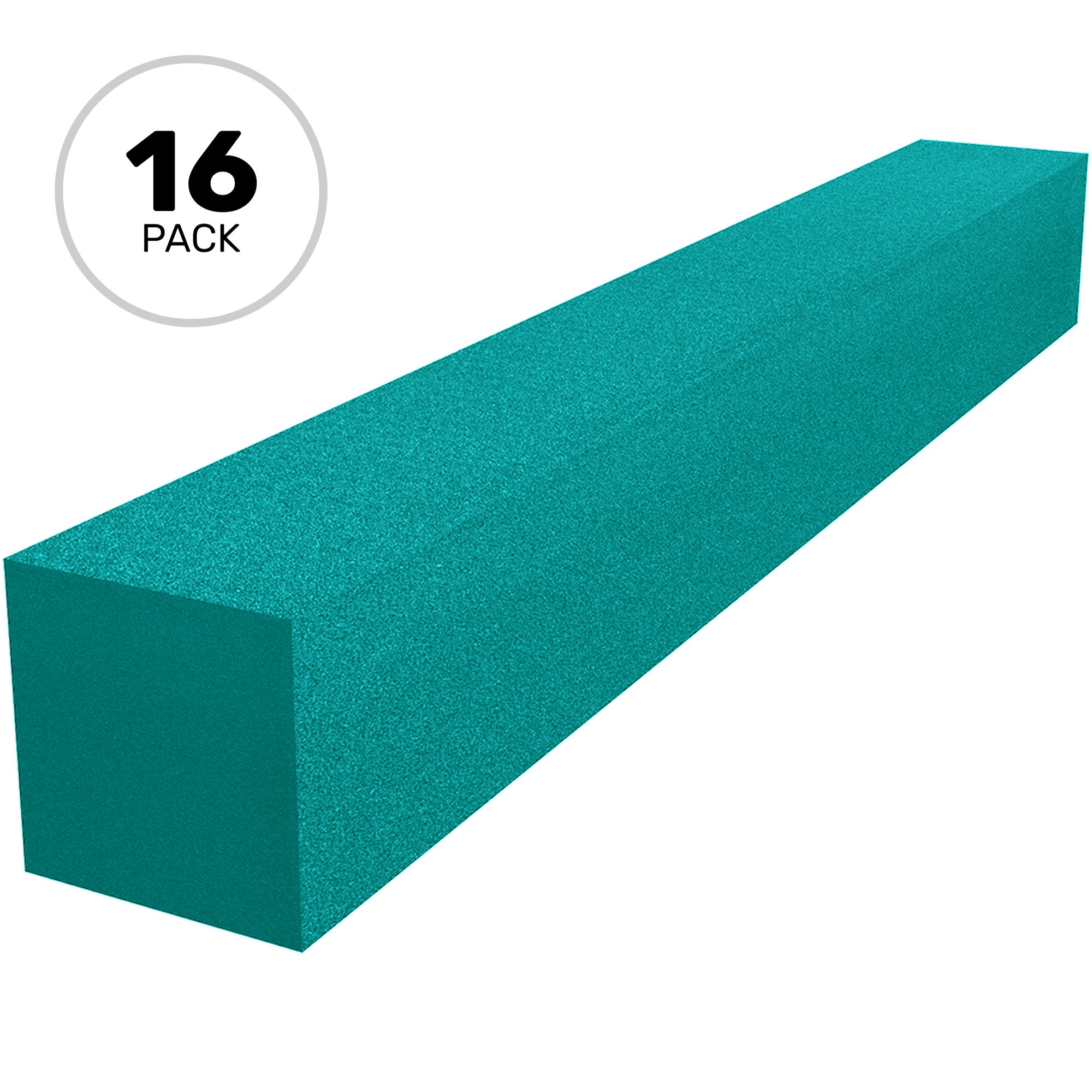 Performance Audio 3" x 3" x 24" Corner Fill Acoustic Foam Block (Teal, 16 Pack)