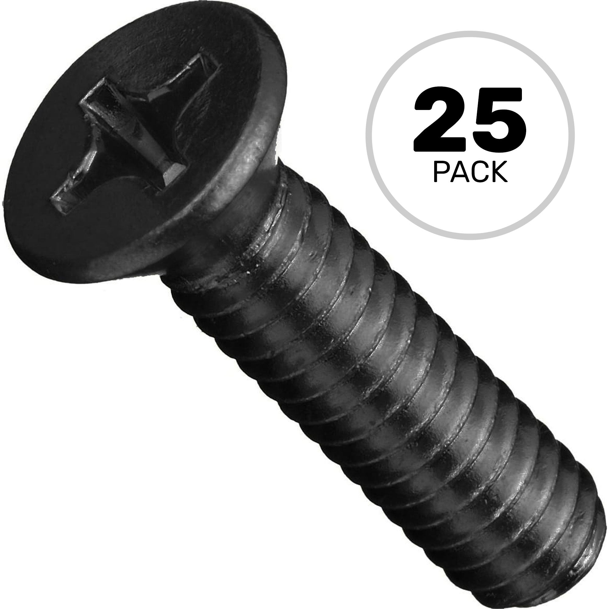 Performance Audio 4-40 x 1/2" Phillips Flat Head Machine Screws (Black Oxide, 25 Pack)