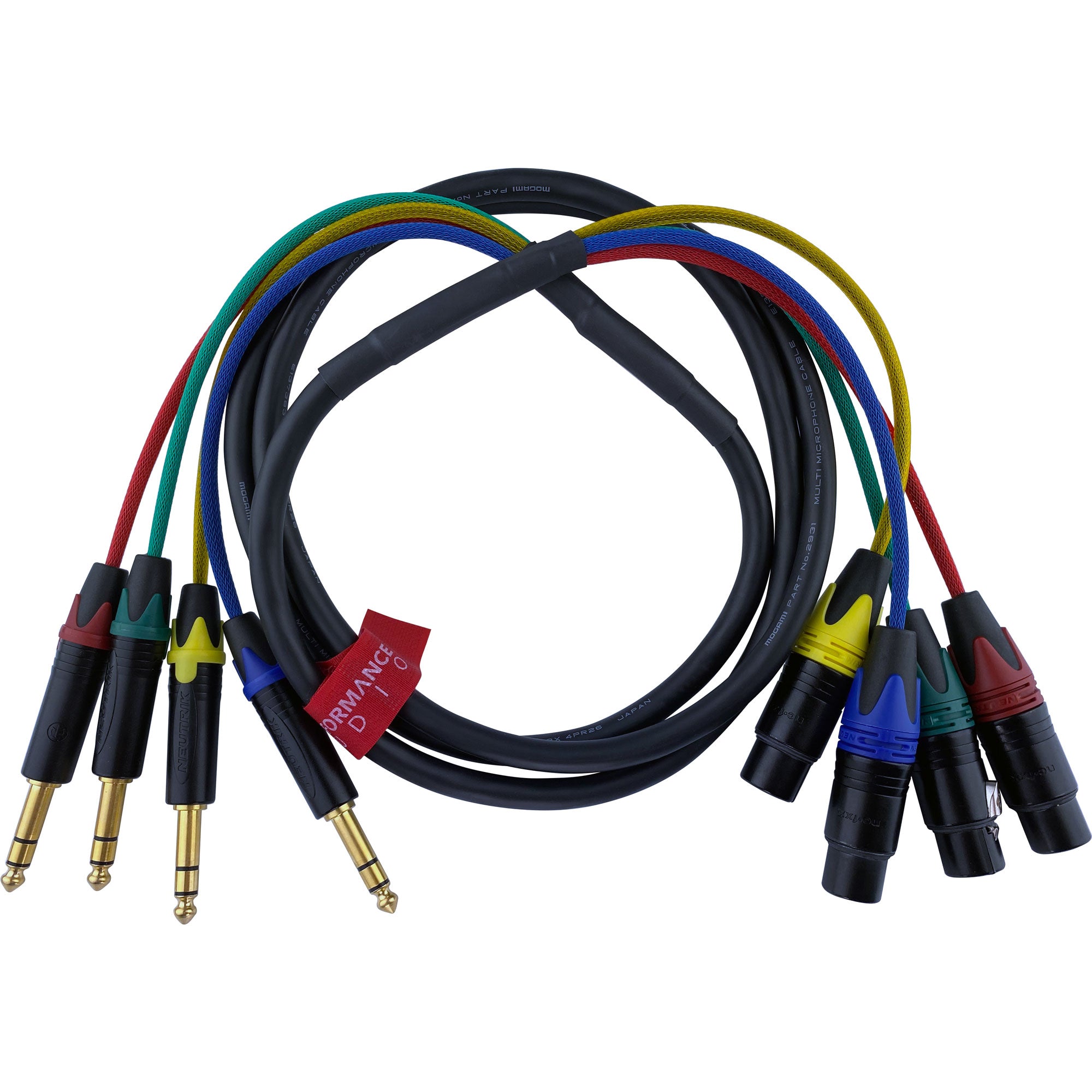 Custom Cables 4-Channel Audio Snake Made from Mogami W2931 & Neutrik Connectors (Config per Side)
