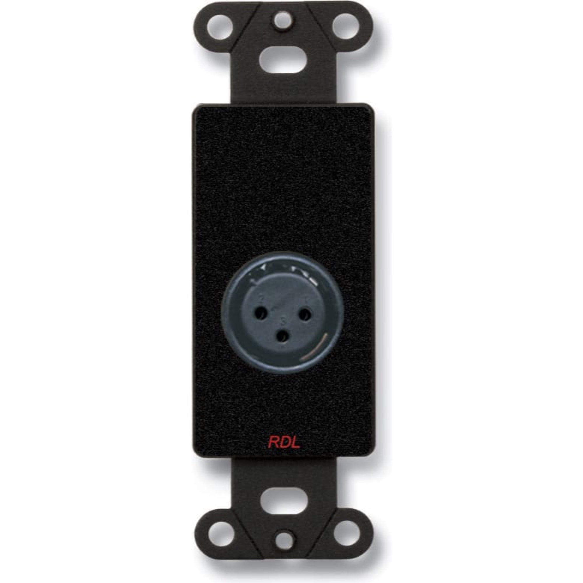 RDL DB-XLR3F XLR 3-Pin Female Jack on Decora Plate (Black)