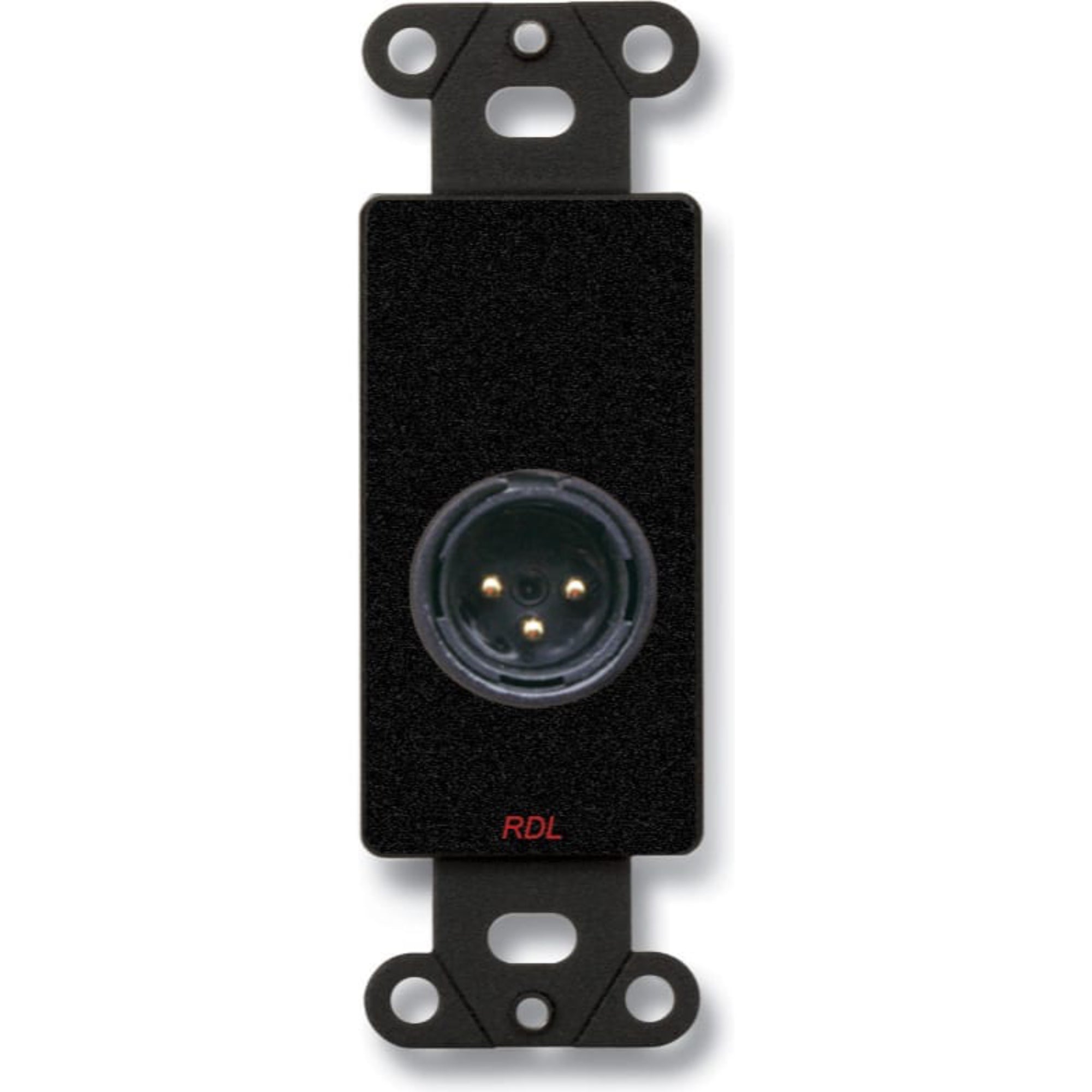 RDL DB-XLR3M XLR 3-Pin Male Jack on Decora Plate (Black)