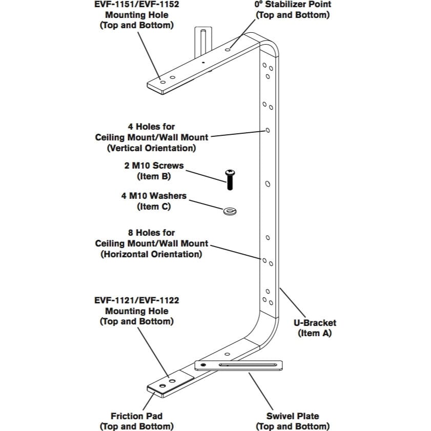 Electro-Voice EVF-UB-WHT U-Bracket for EVF Series Loudspeakers (White)