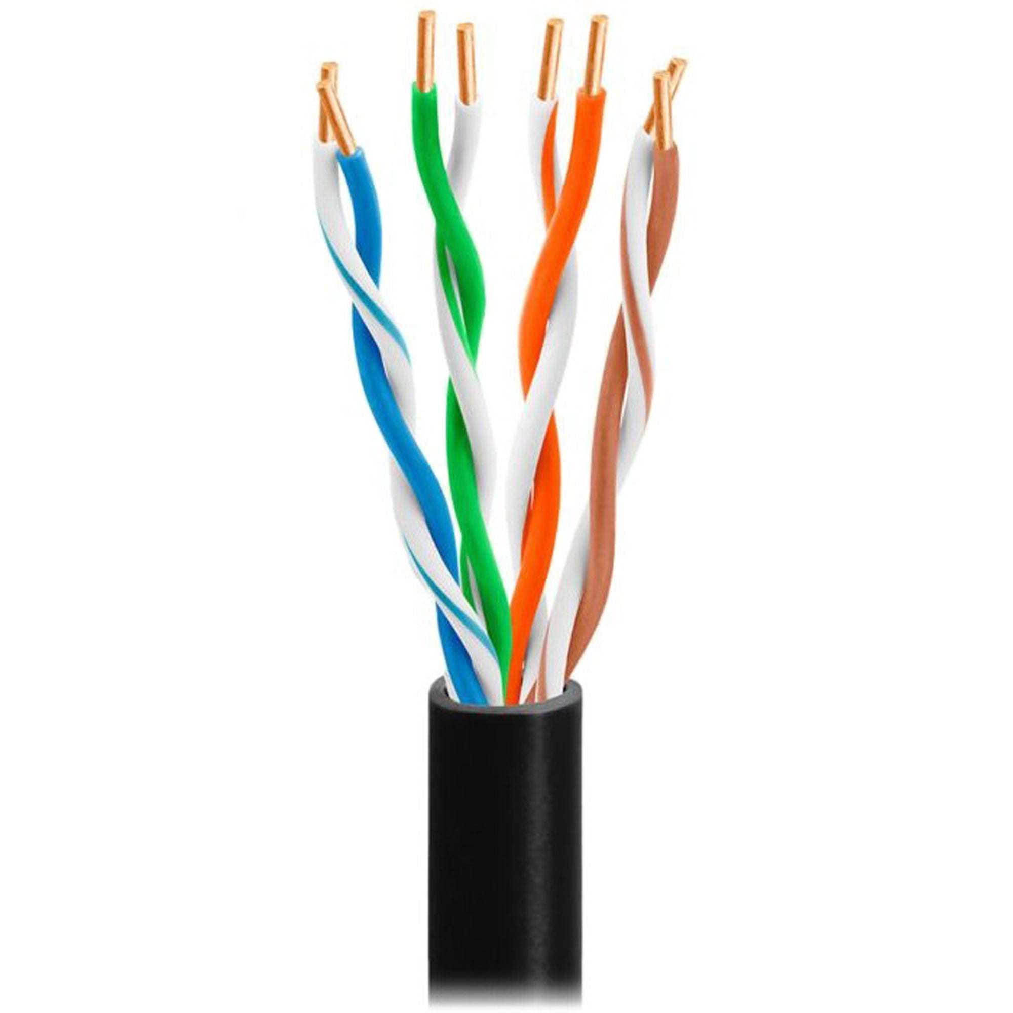 West Penn 254245EZ Plenum 24AWG 4-Pair Unshielded Cat 5e UTP Ethernet Cable (Black, 1000' Roll)