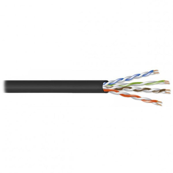West Penn 254246EZ Plenum 23AWG Category 6 UTP Ethernet Cable (Black, 1000' Roll)