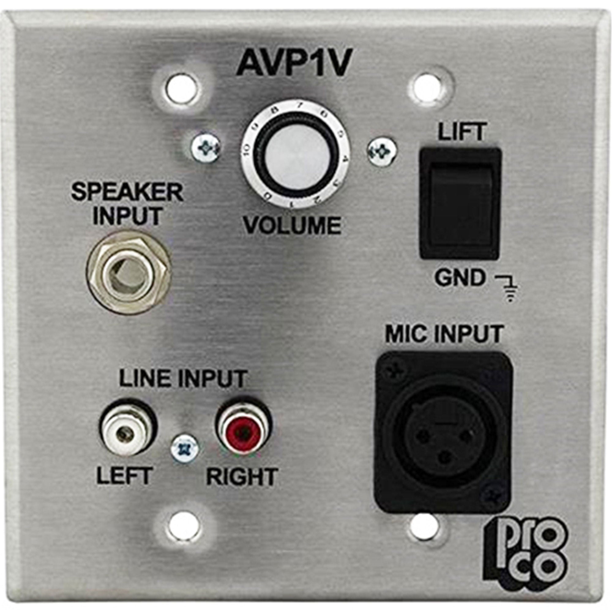RapcoHorizon Pro Co AVP1V Audio Visual Passive Interface Wallplate (Stainless Steel)