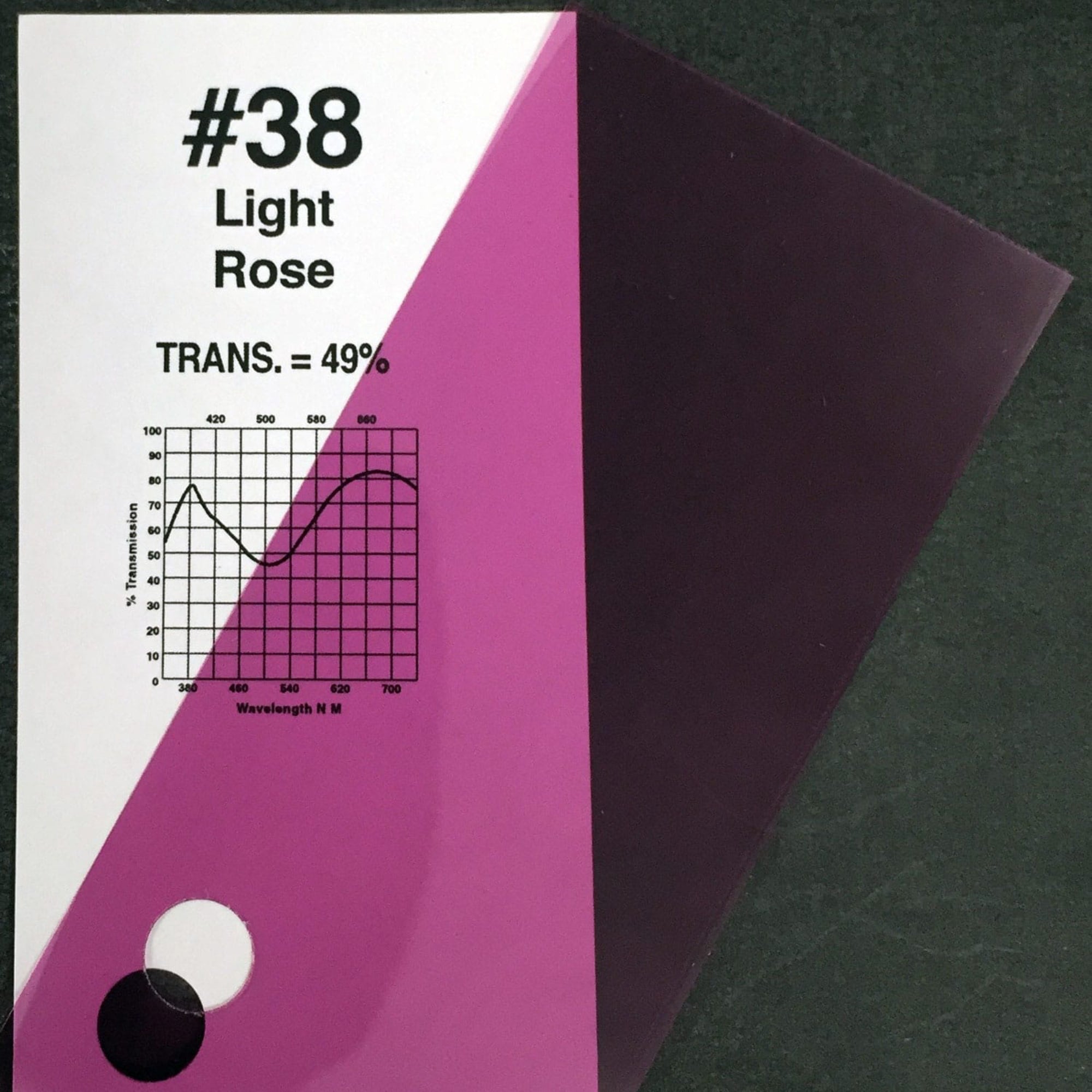 Rosco #38 Roscolux Cinegel Filter Gel Light Rose (20" x 24" Sheet)