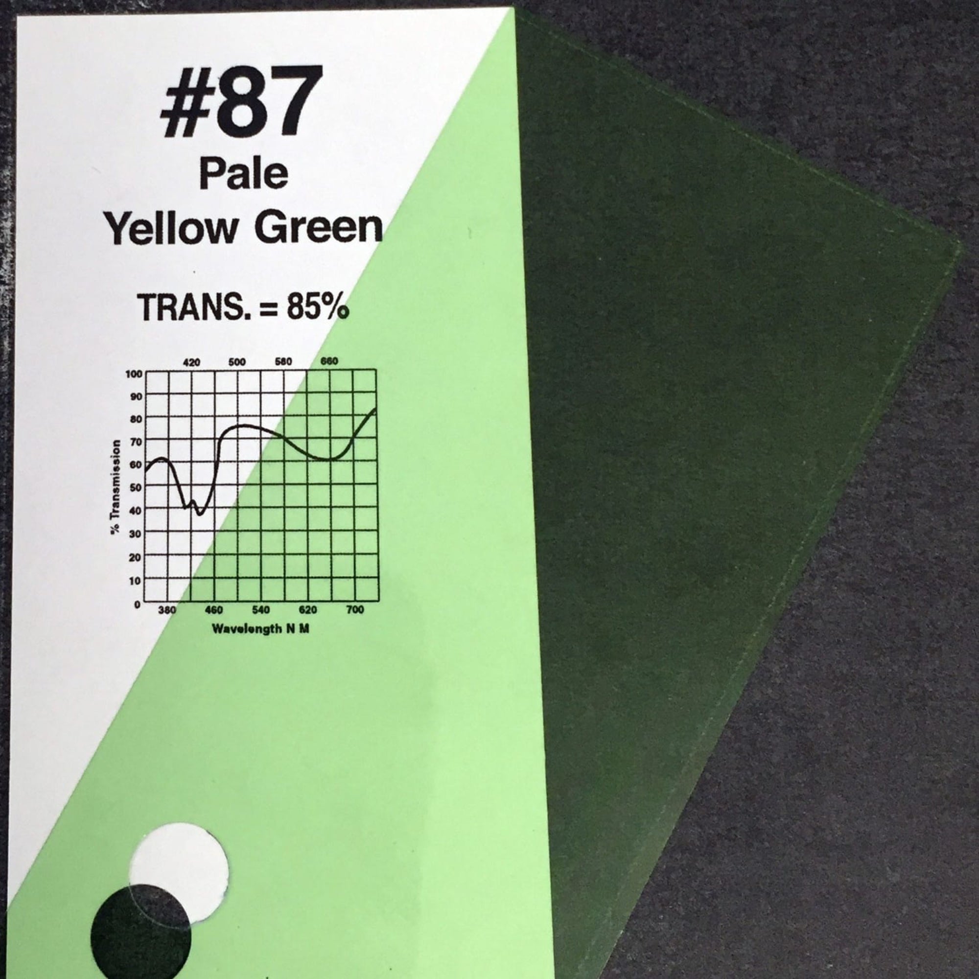 Rosco #87 Roscolux Cinegel Filter Gel Pale Yellow Green (48" x 25' Roll)