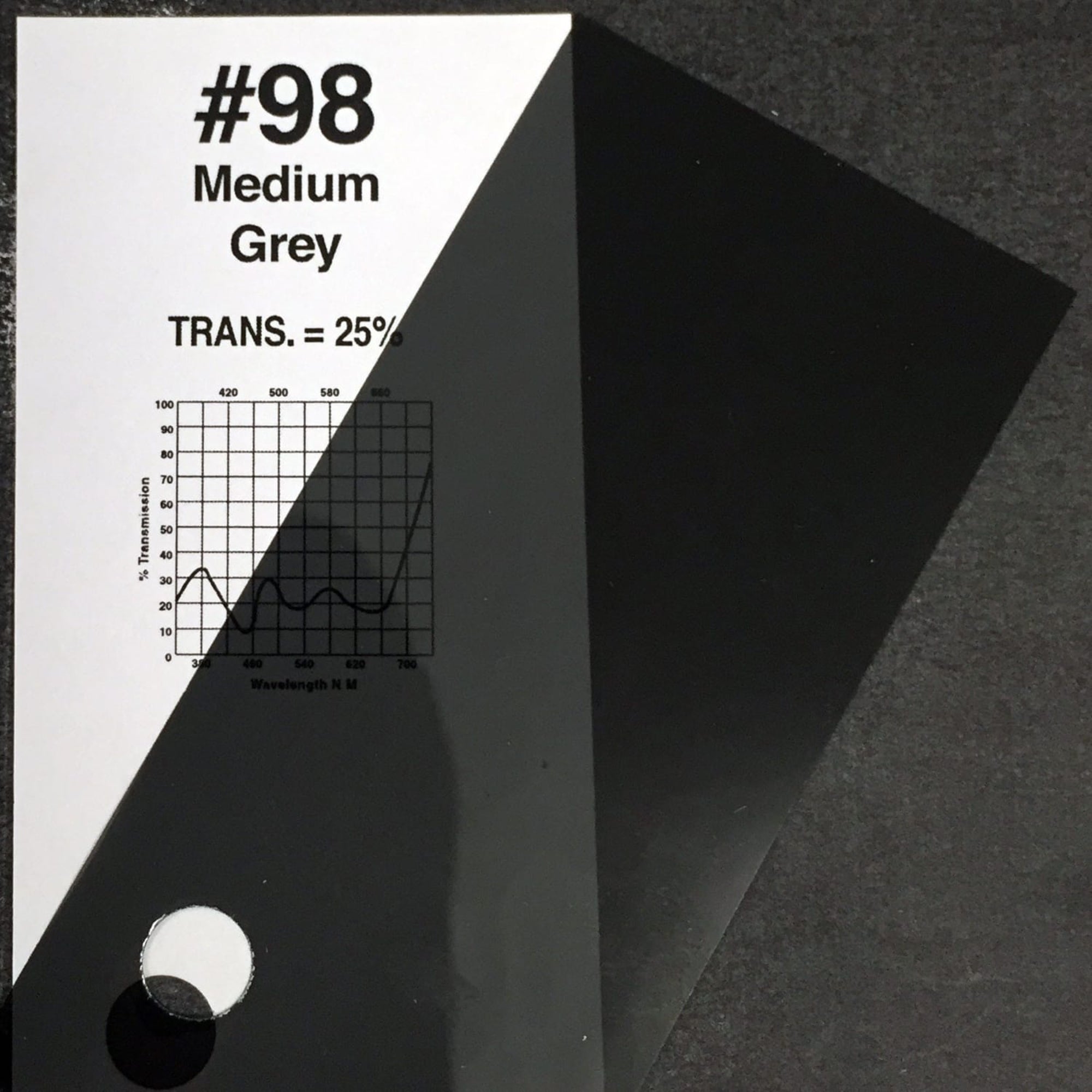 Rosco #98 Roscolux Cinegel Filter Gel Medium Grey (48" x 25' Roll)