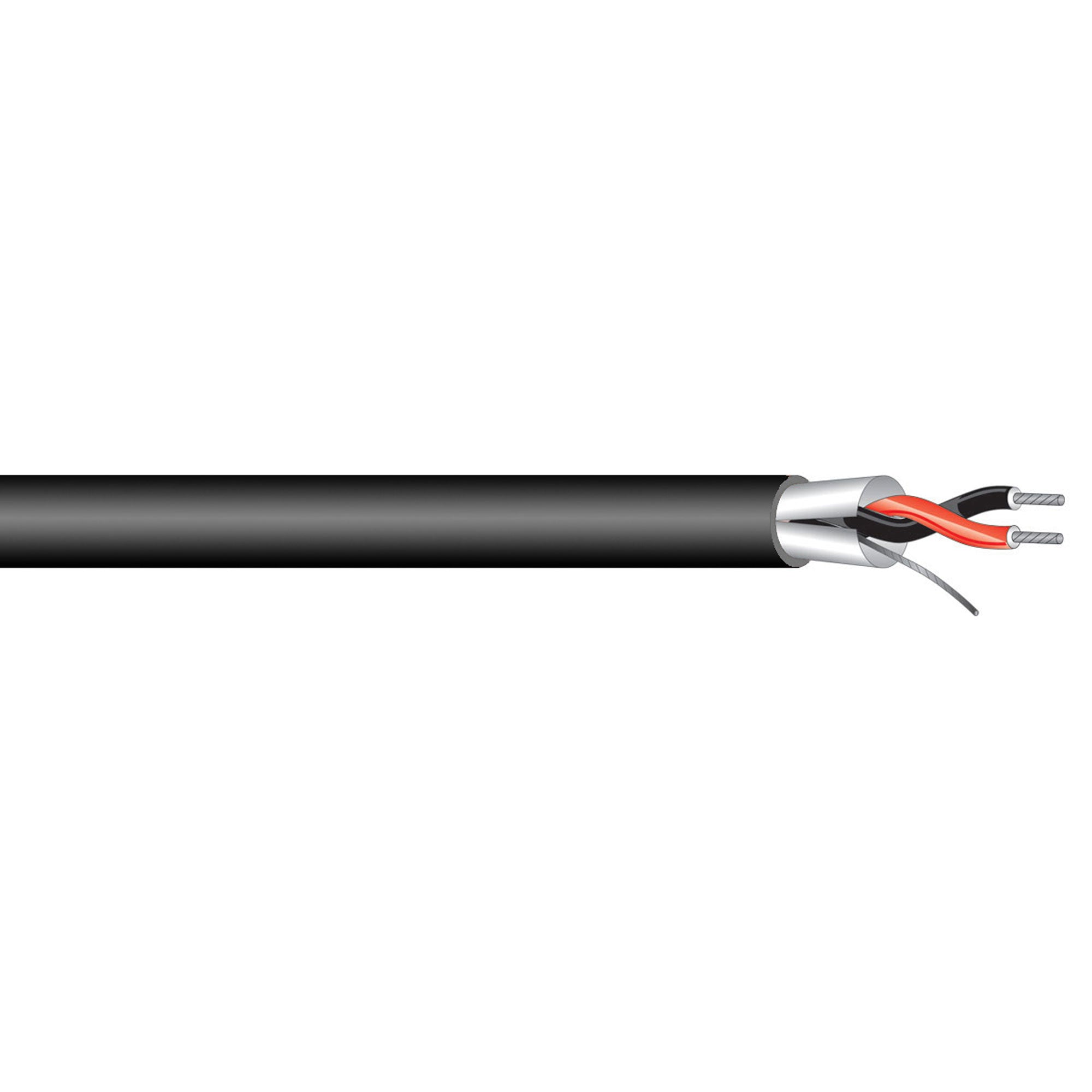 West Penn 454 Miniature 22 AWG 2 Conductor Line Level Audio Cable (Black, 1000' Roll)