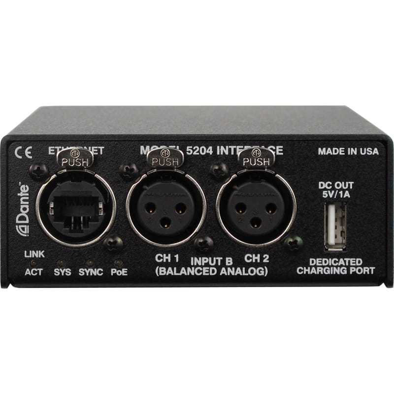 Studio Technologies Model 5204 Dual Line Input to Dante Interface