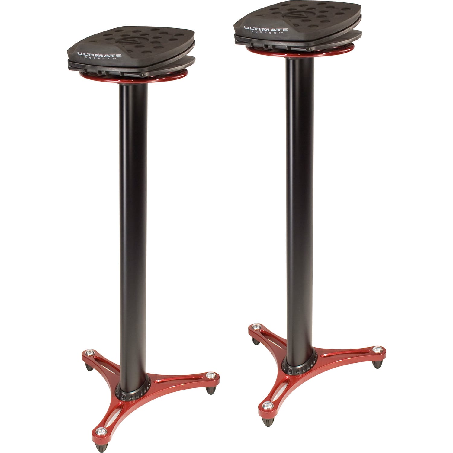 Ultimate Support MS-100 Second-Generation Column Studio Monitor Stands (Red, Pair)