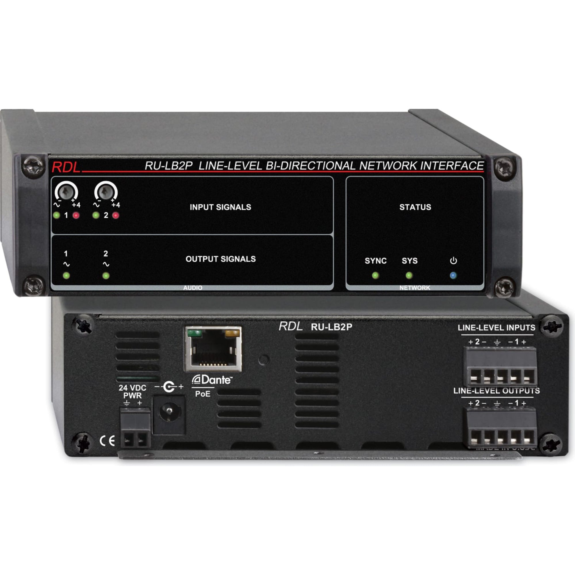 RDL RU-LB2P Line-Level Bi-Directional Network Interface with PoE