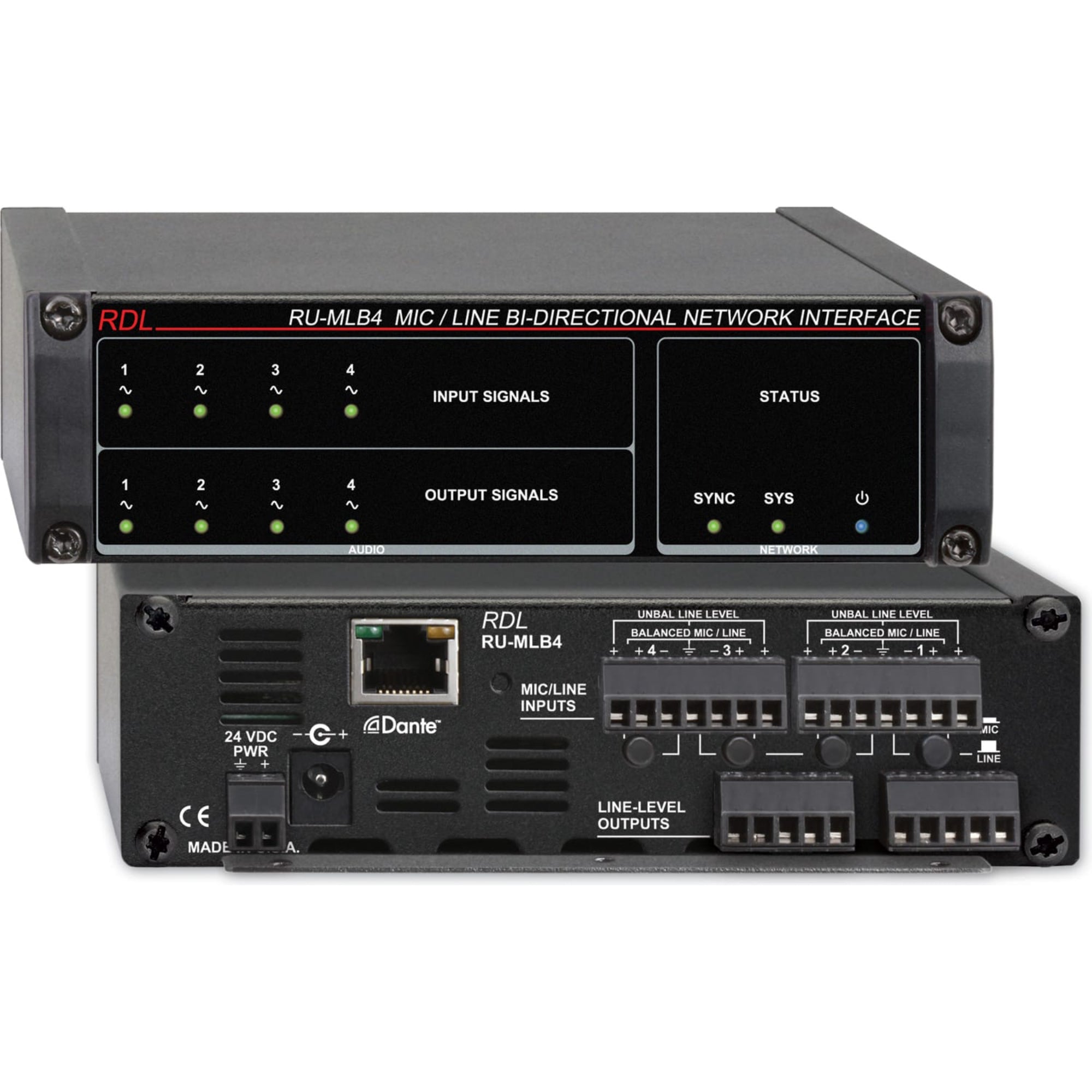 RDL RU-MLB4 Mic/Line Bi-Directional Network Interface