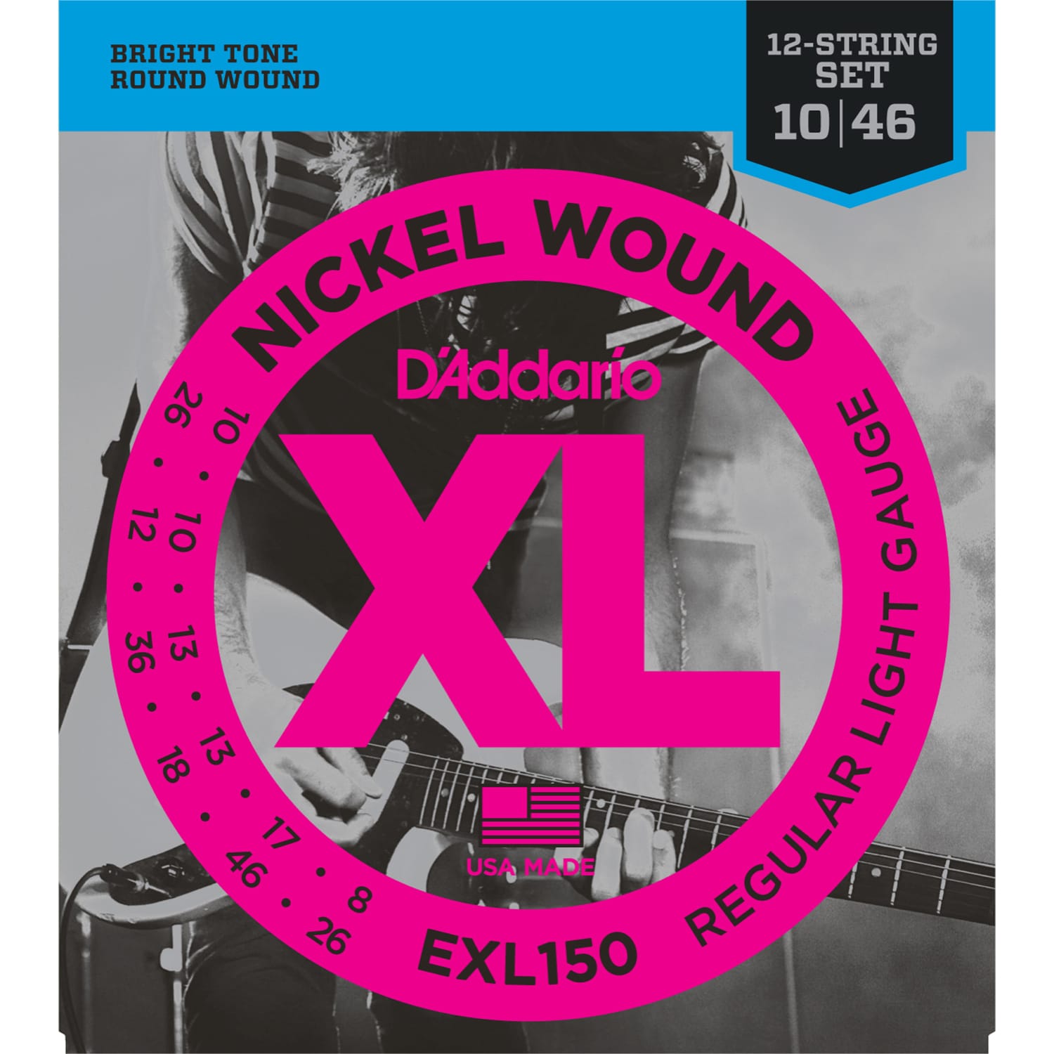 D'Addario EXL150 Electric 12-String Guitar Strings (10-46)