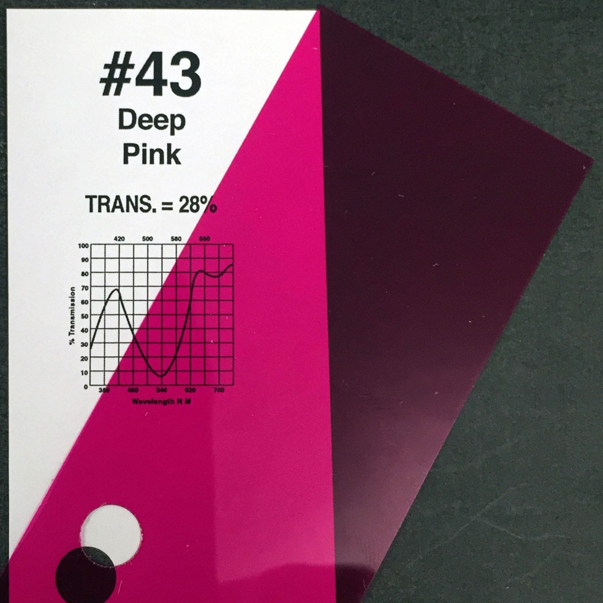 Rosco #43 Roscolux Cinegel Filter Gel Deep Pink (20" x 24" Sheet)