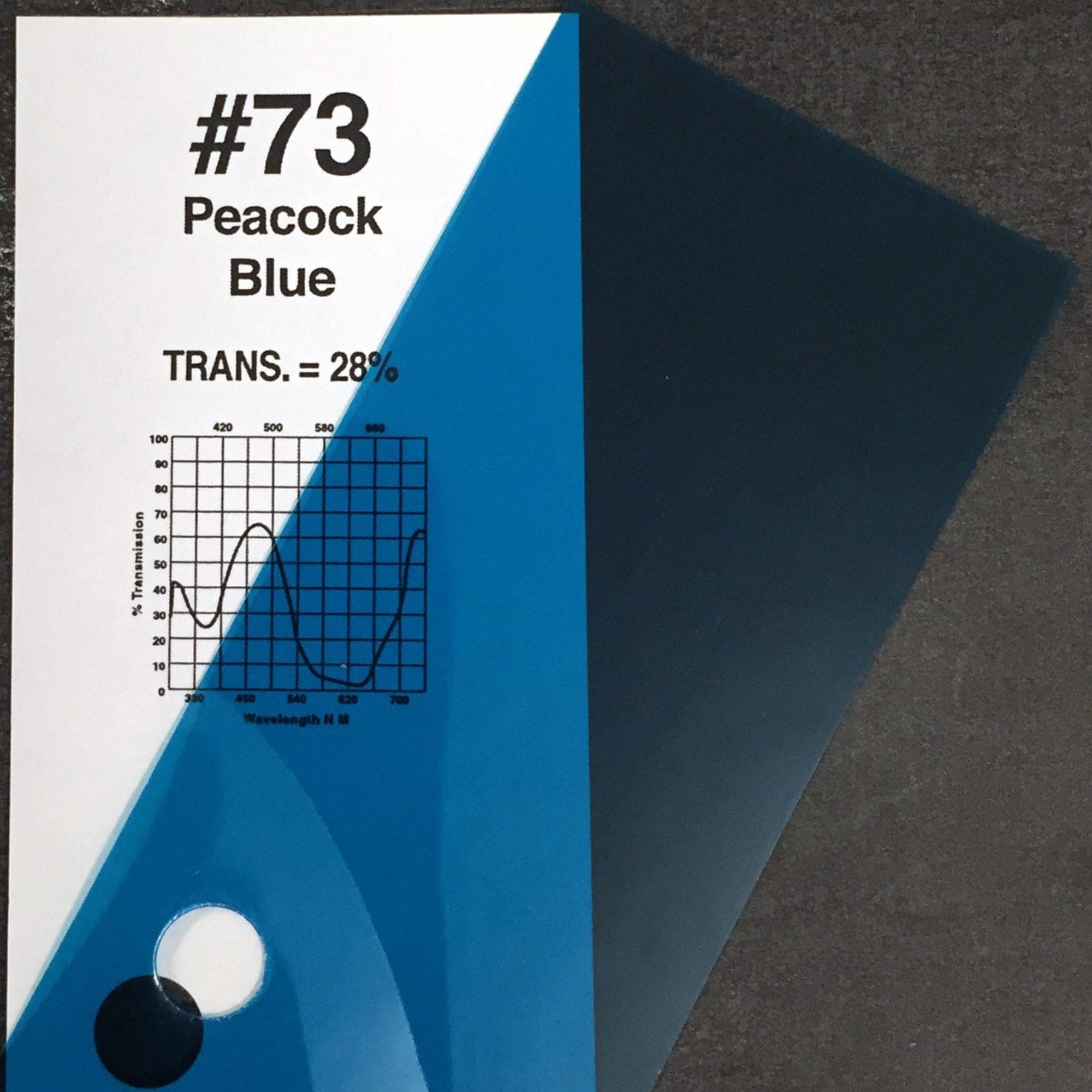 Rosco #73 Roscolux Cinegel Filter Gel Peacock Blue (20" x 24" Sheet)