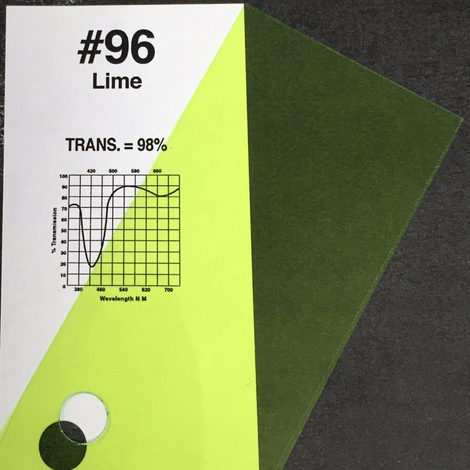 Rosco #96 Roscolux Cinegel Filter Gel Lime (20" x 24" Sheet)