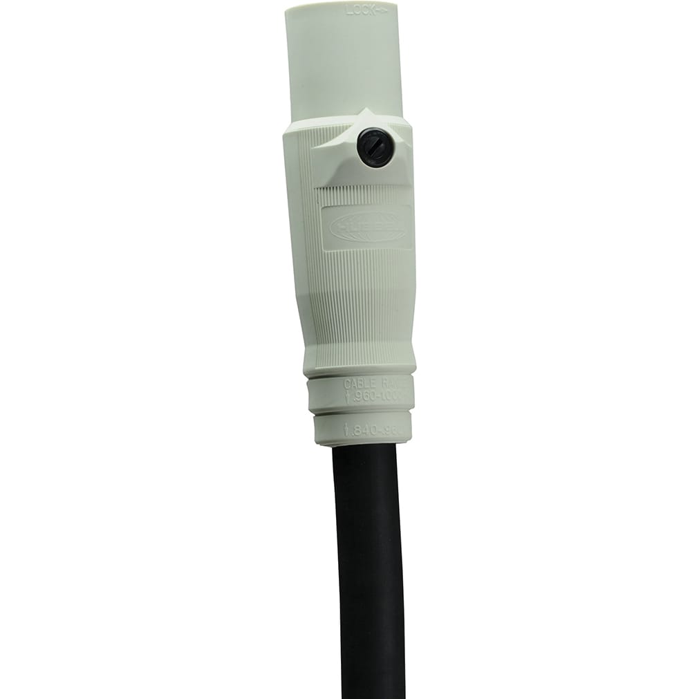 Whirlwind Hubbell HBL400MW Single Pole Male Cam-Lock Connector (White)