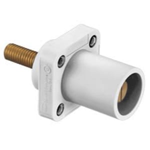 Whirlwind Hubbell HBLMRSW Single Pole Male Cam-Lock Receptacle (White)