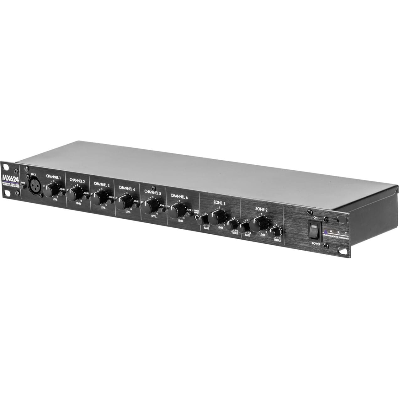 ART MX624 6-Channel Stereo Mixer with Two Zone Outputs