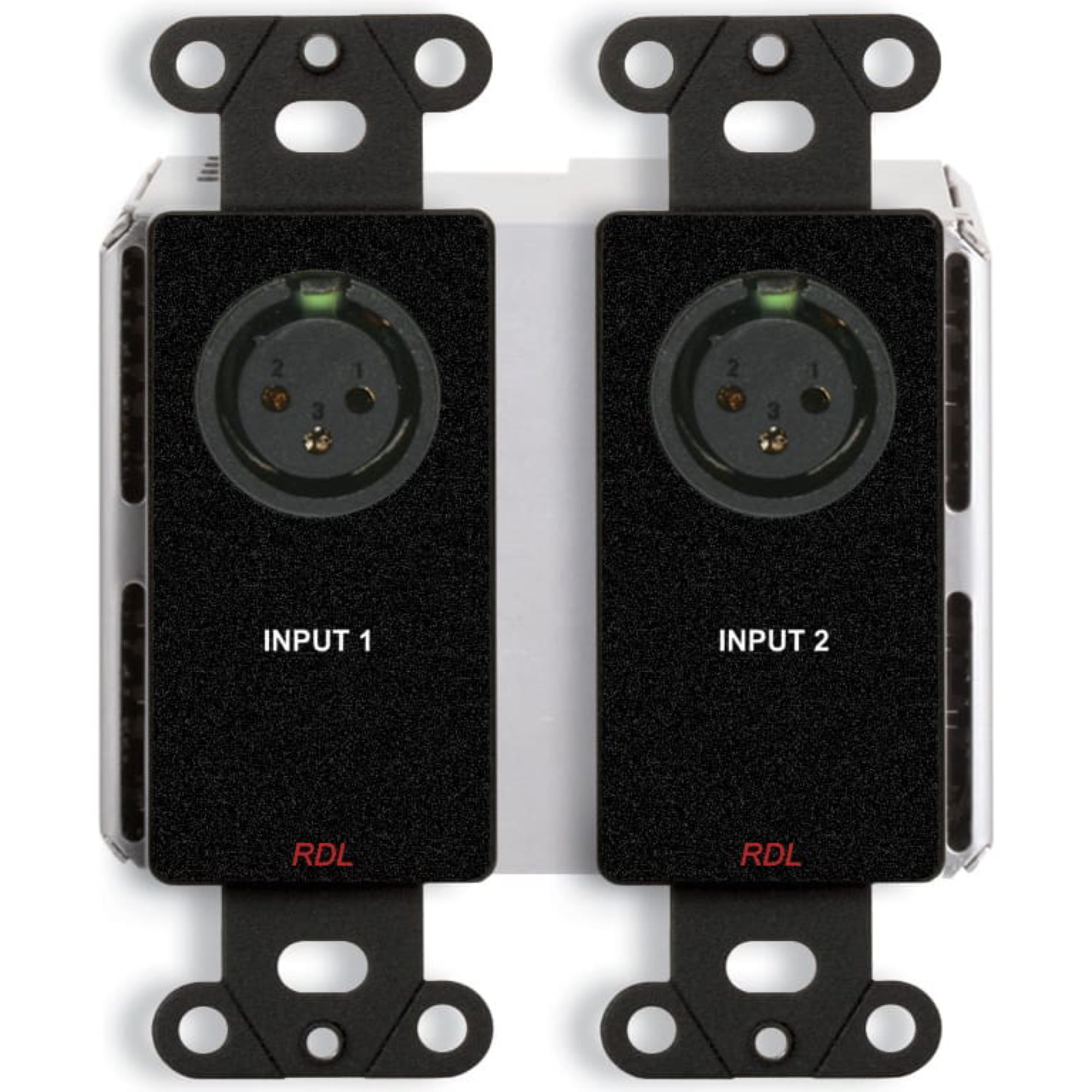 RDL DDB-BN2M Bi-Directional Mic/Line Dante Interface 2x2 on Decora Plate (Black)