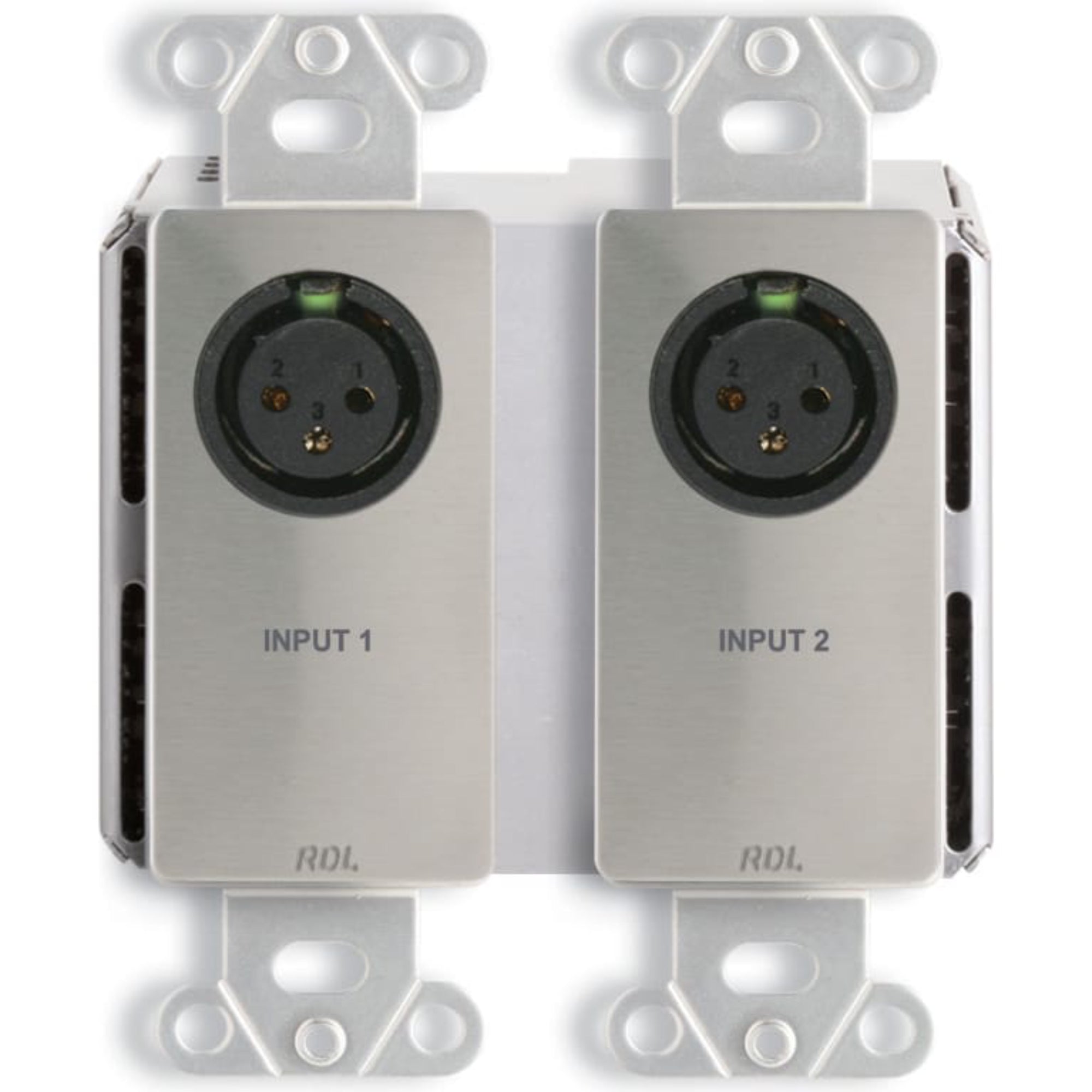 RDL DDS-BN2M Bi-Directional Mic/Line Dante Interface 2x2 on Decora Plate (Stainless Steel)