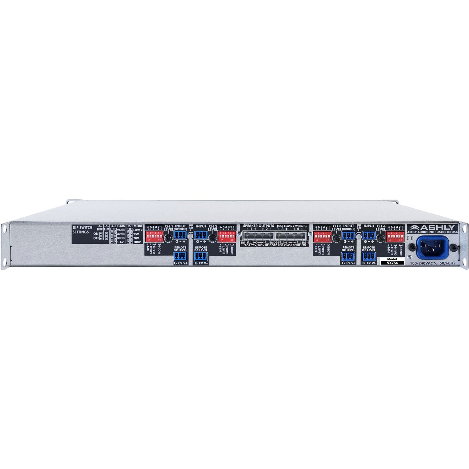 Ashly nX754 Network Multi-Mode Power Amplifier (4 x 75W)