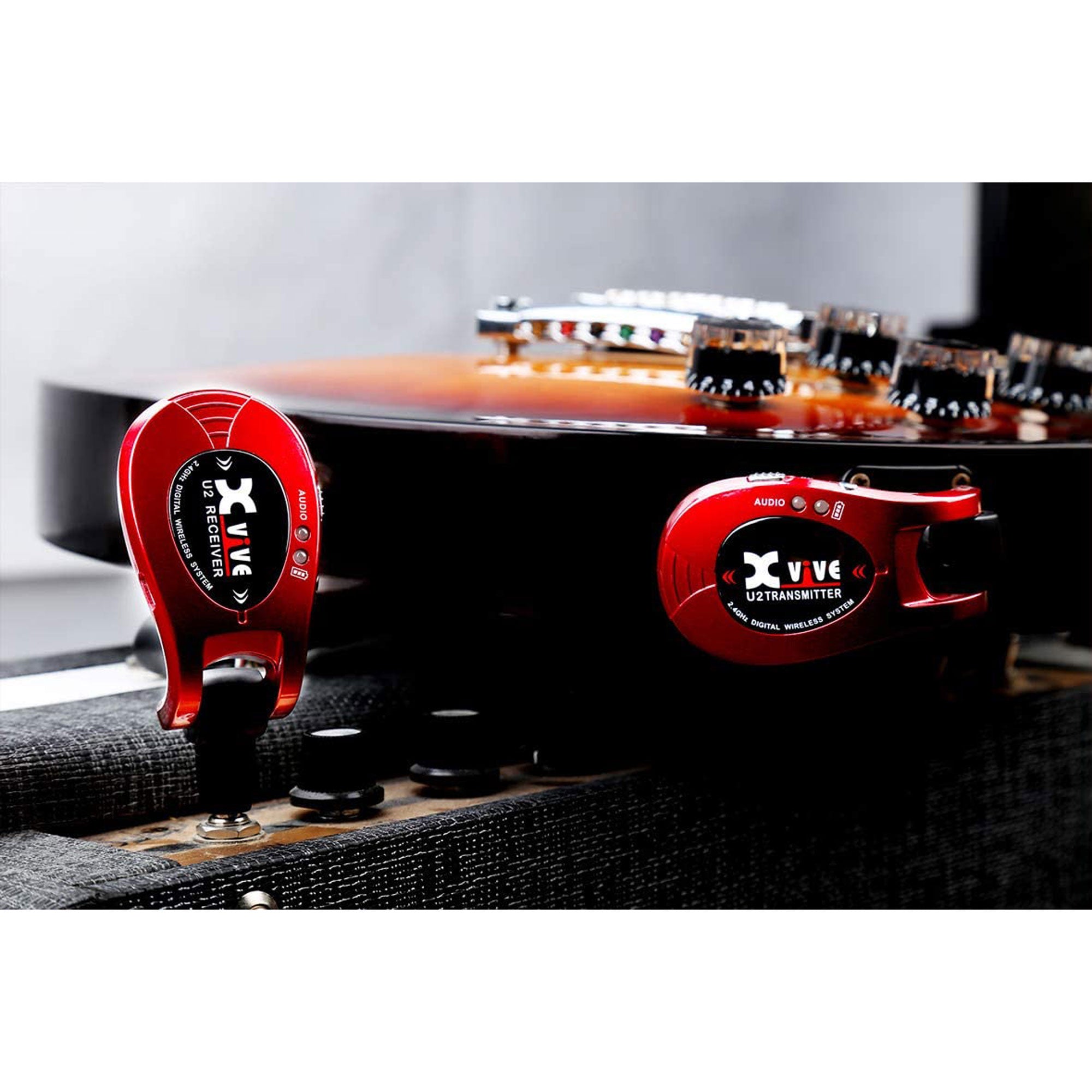 Xvive Audio U2 Digital Wireless System for Electric Guitars (Red, 2.4 GHz)