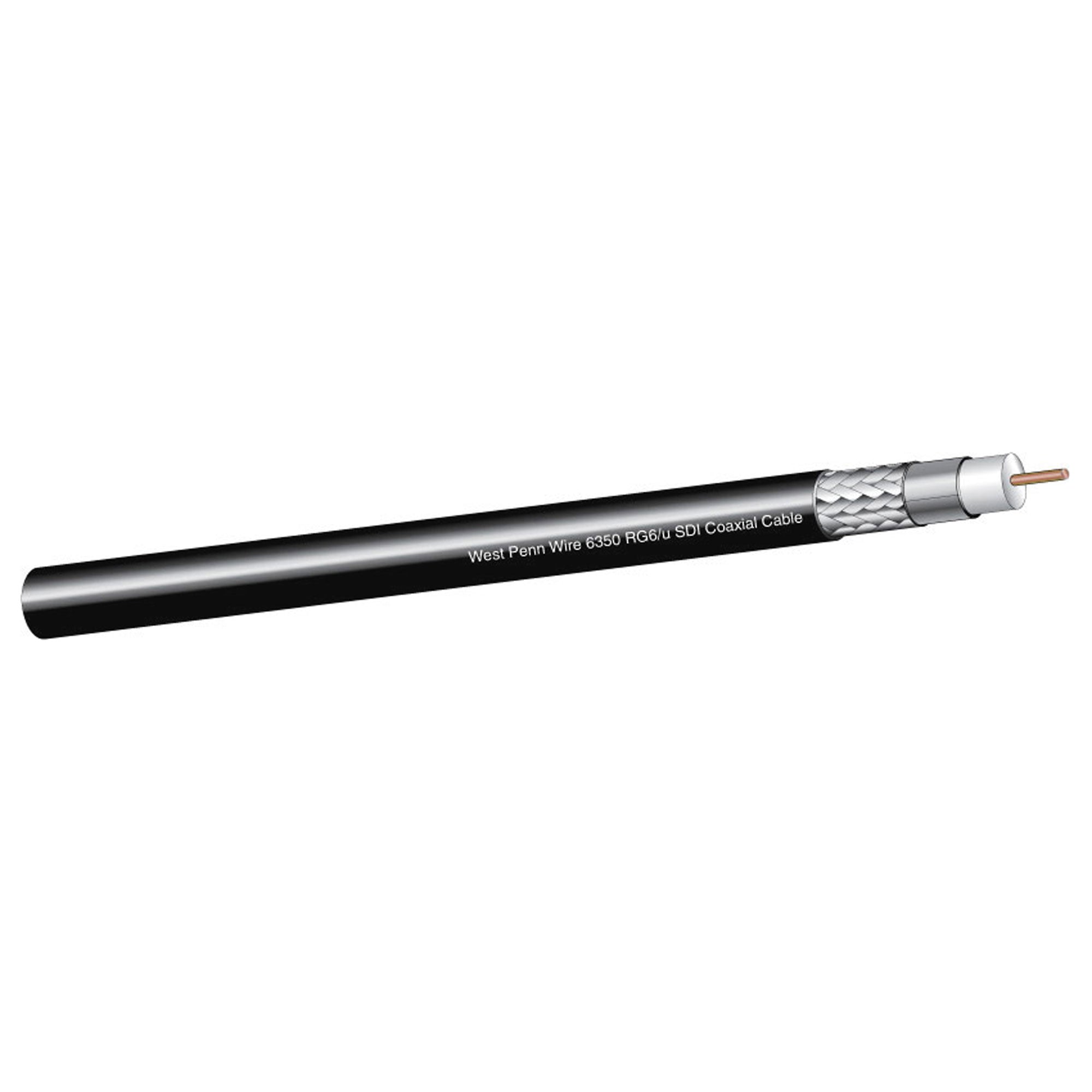 West Penn 6350 RG6/U HD-SDI Digital Video Coaxial Cable (Black, By the Foot)