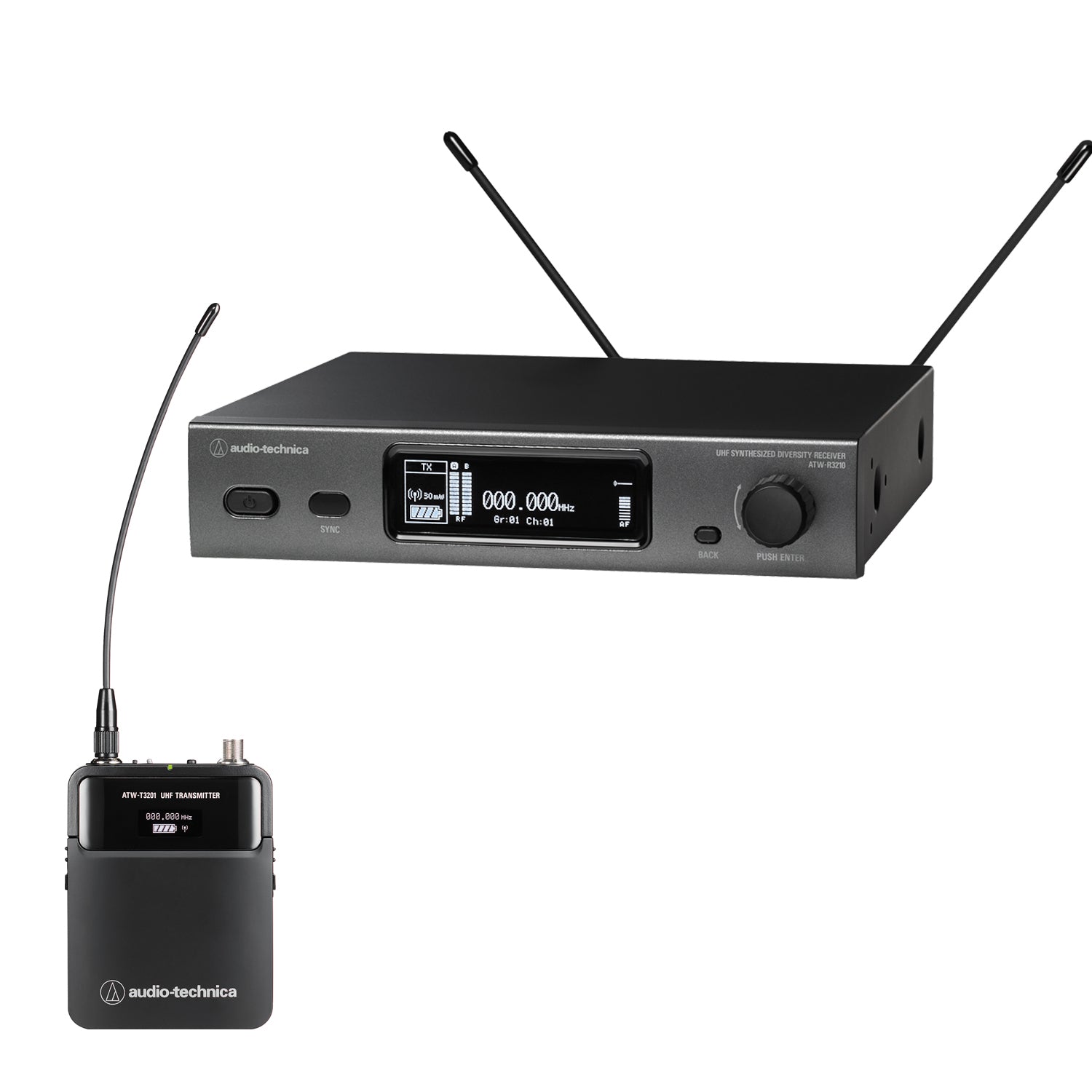 Audio-Technica ATW-3211 Bodypack Wireless Microphone System with No Mic (470-530 MHz)