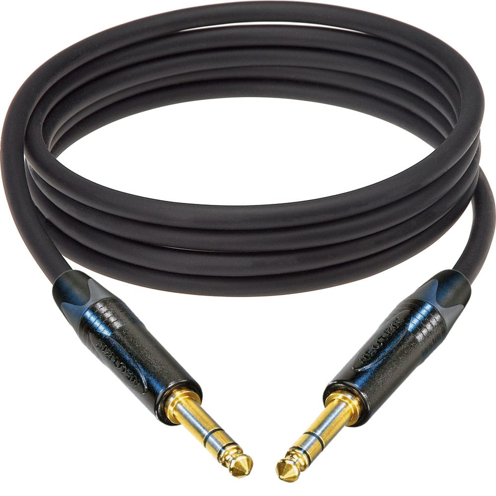 Custom Cables 1/4" TRS to 1/4" TRS Cable Made from Mogami W2893 & Neutrik Connectors