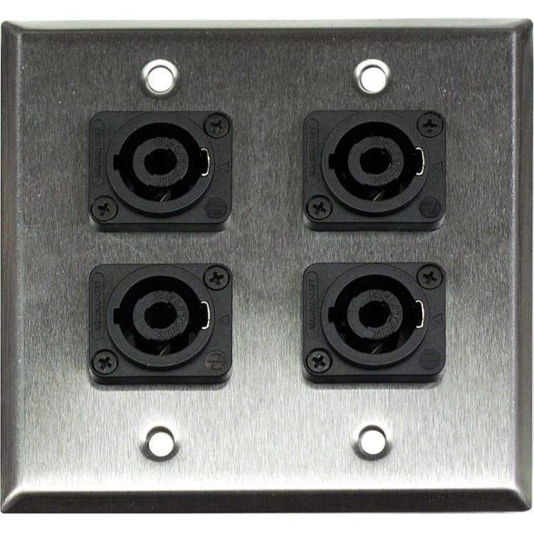 Whirlwind WP2/4NL4 Wallplate for 4 Neutrik NL4 Speakons