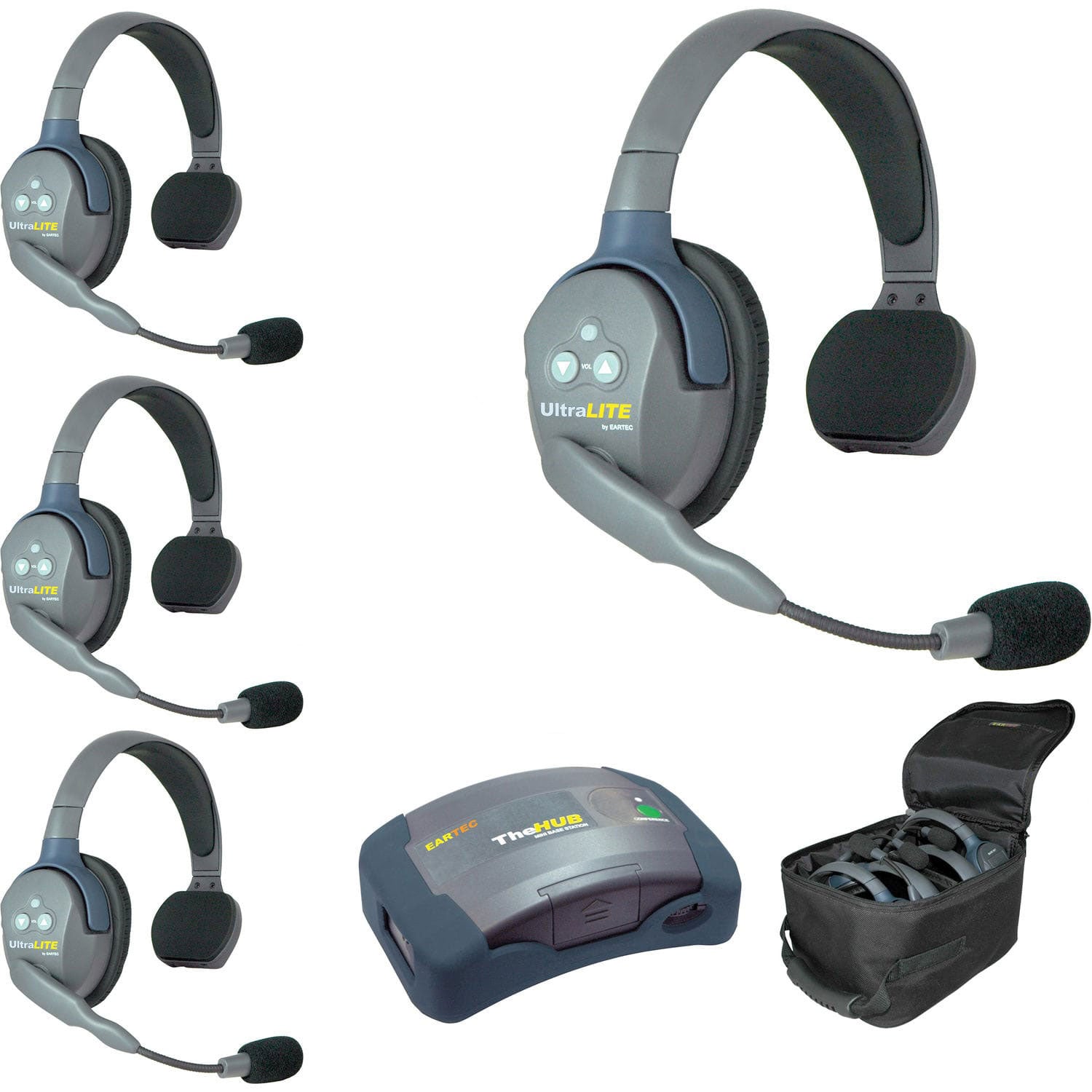 Eartec HUB4S 4-Person HUB Intercom System (4 Single UltraLITE)