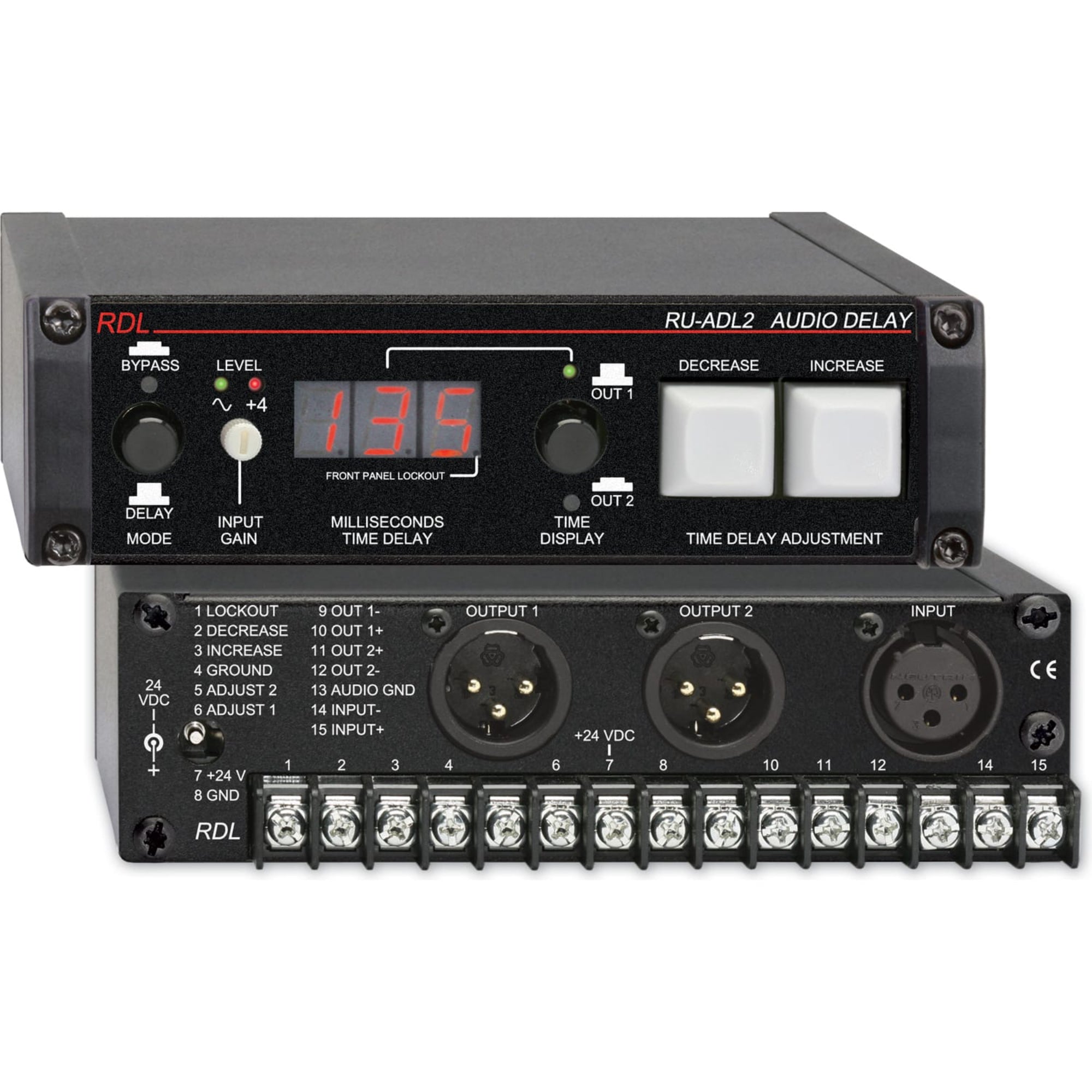 RDL RU-ADL2 Professional Audio Delay 0 to 135 mS